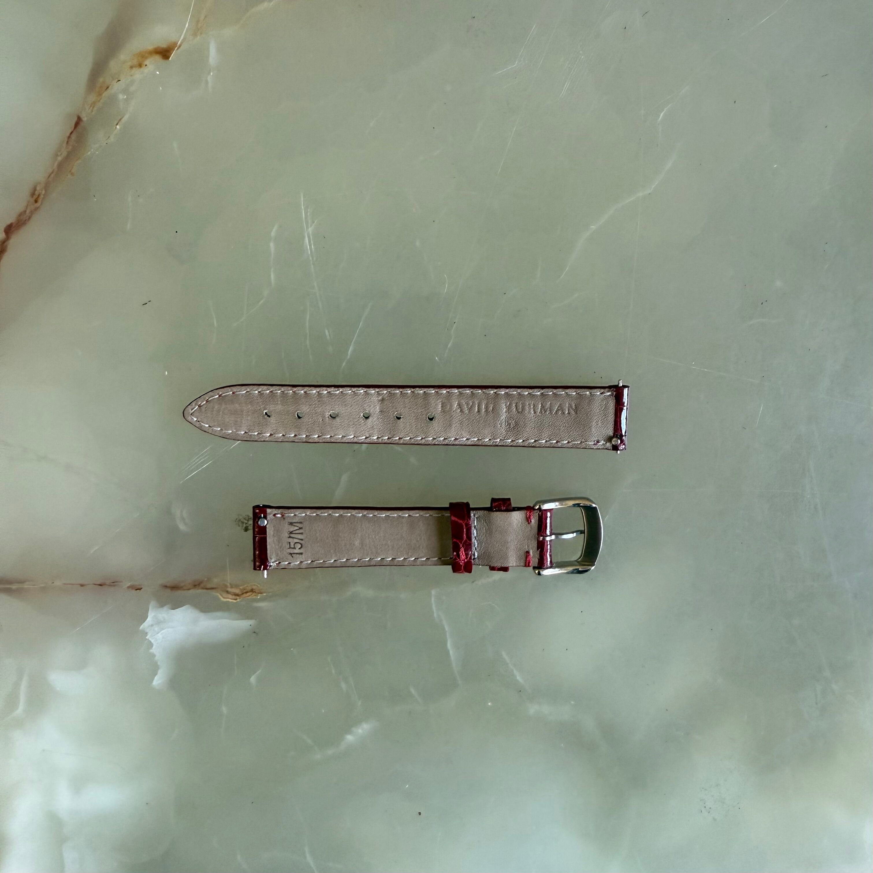 Authentic David Yurman Red Alligator Watch Strap Band 15mm w Buckle