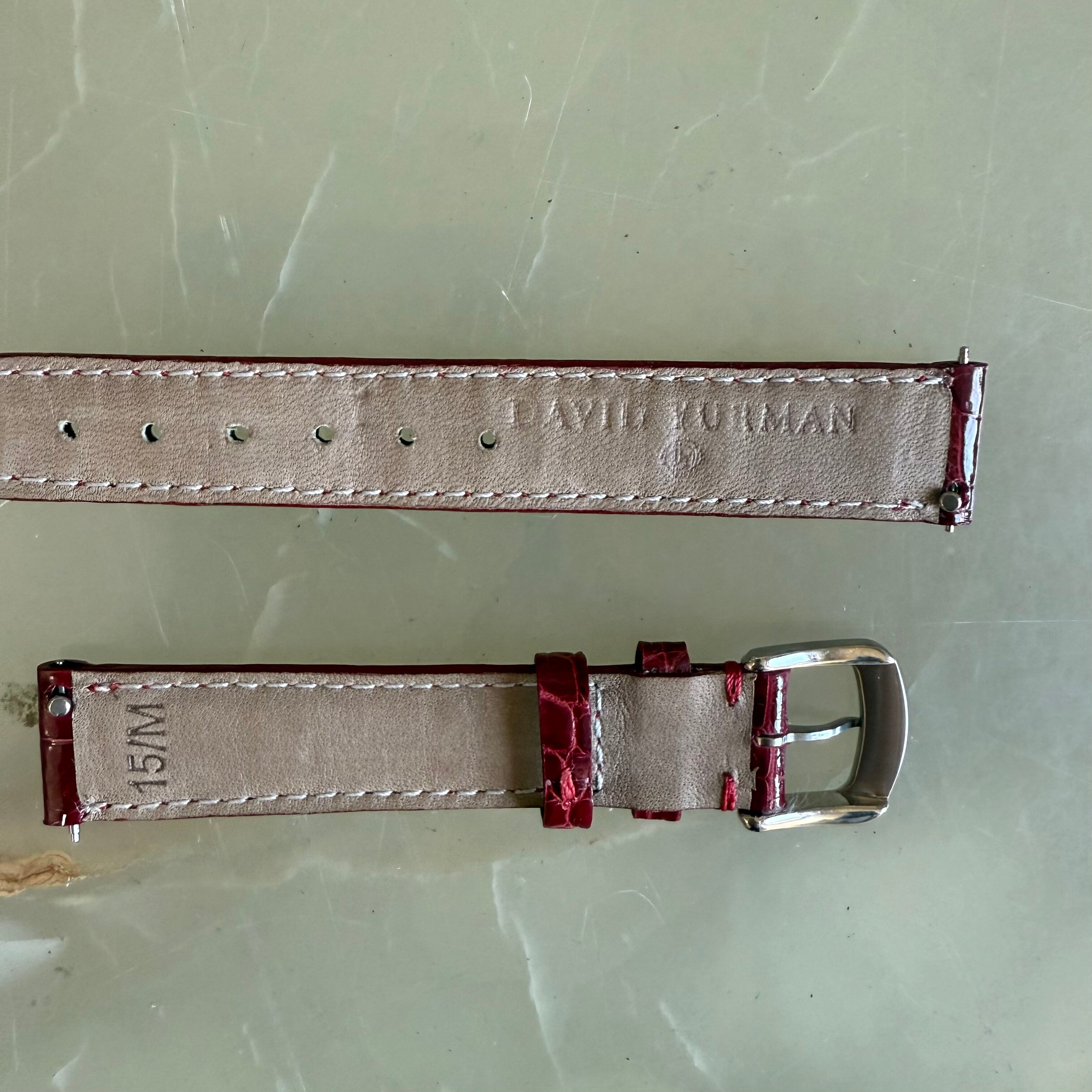 Authentic David Yurman Red Alligator Watch Strap Band 15mm w Buckle