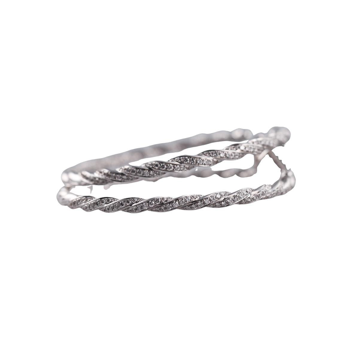 Memoire 18k Gold Diamond Rope Hoop Earrings