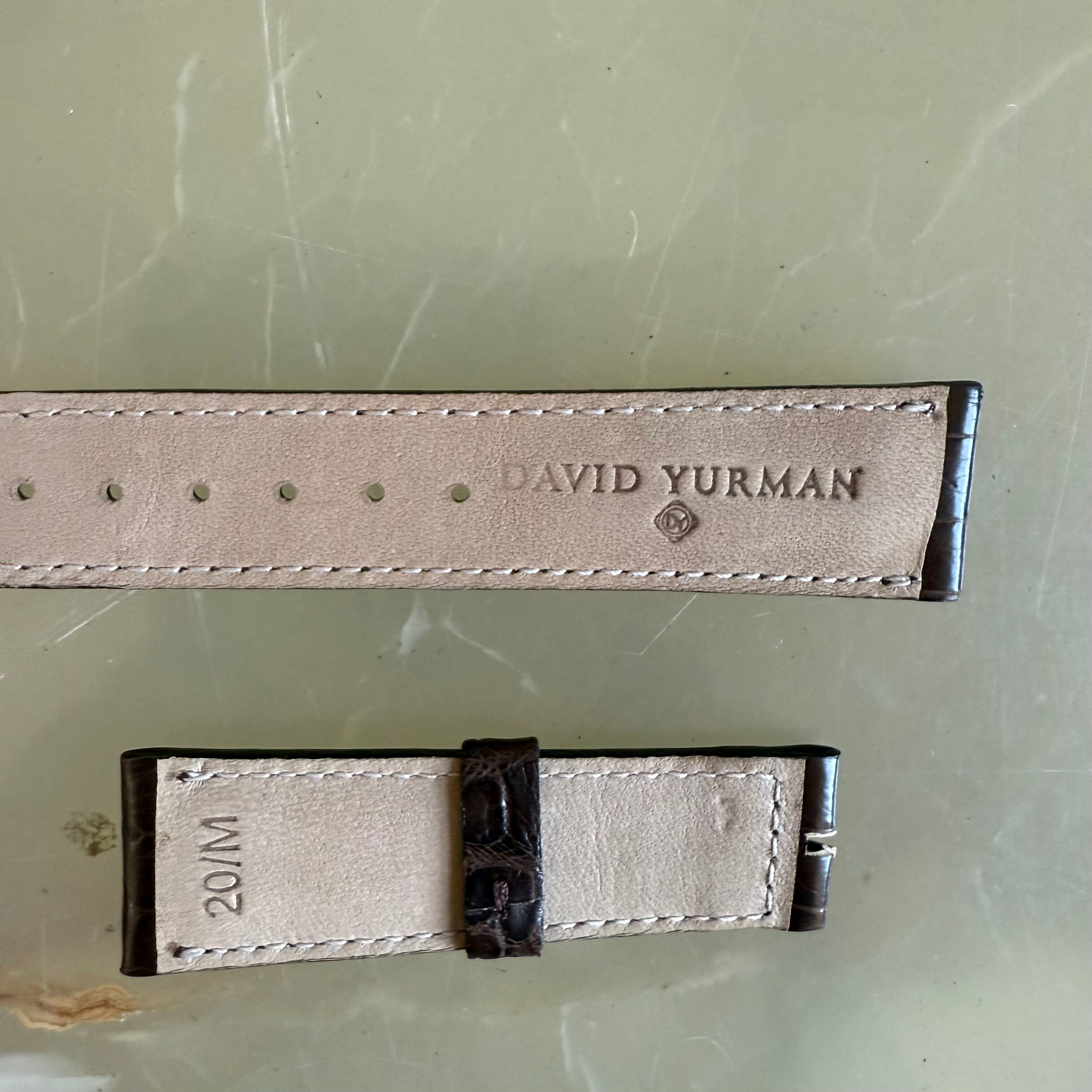 Authentic David Yurman Brown Alligator Watch Strap Band 20mm