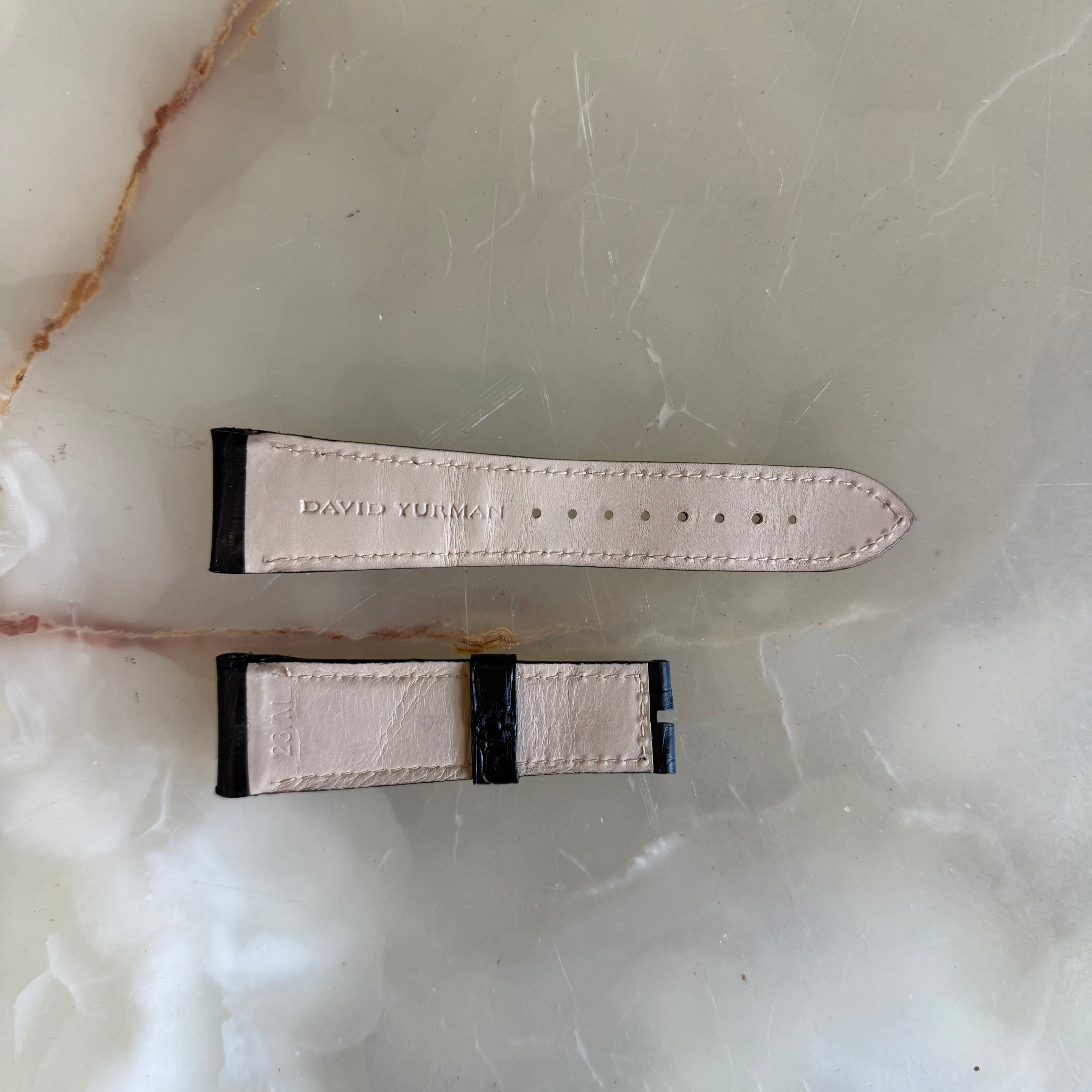 Authentic David Yurman Black Alligator Watch Strap Band 23mm