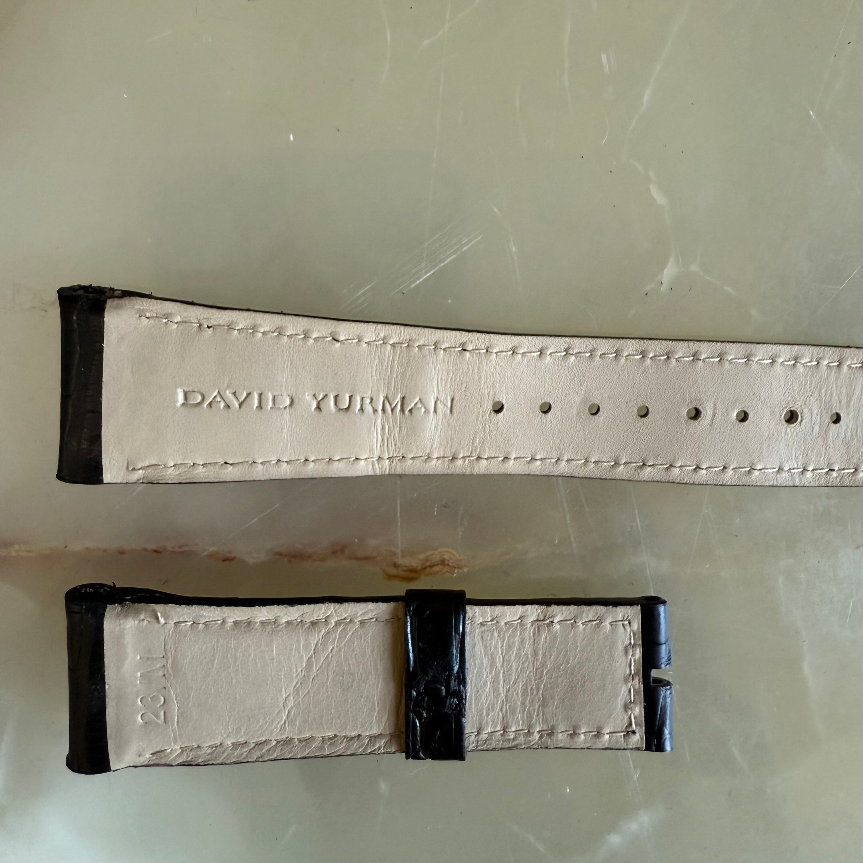 Authentic David Yurman Black Alligator Watch Strap Band 23mm