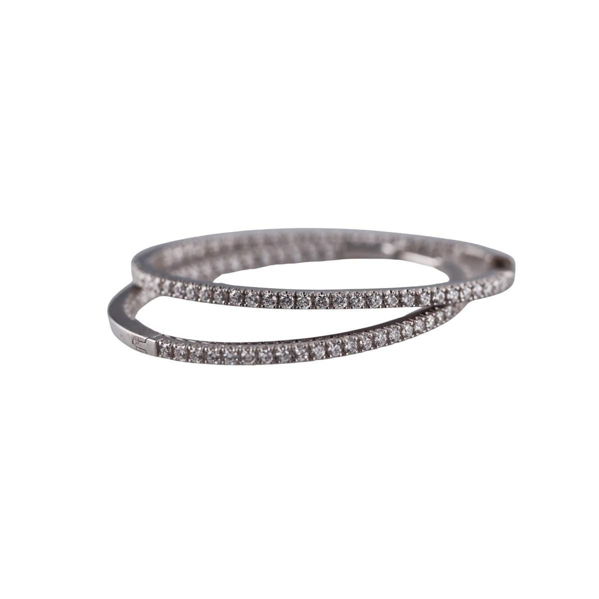 Memoire 18k Gold Inside Out Diamond Oval Hoop Earrings
