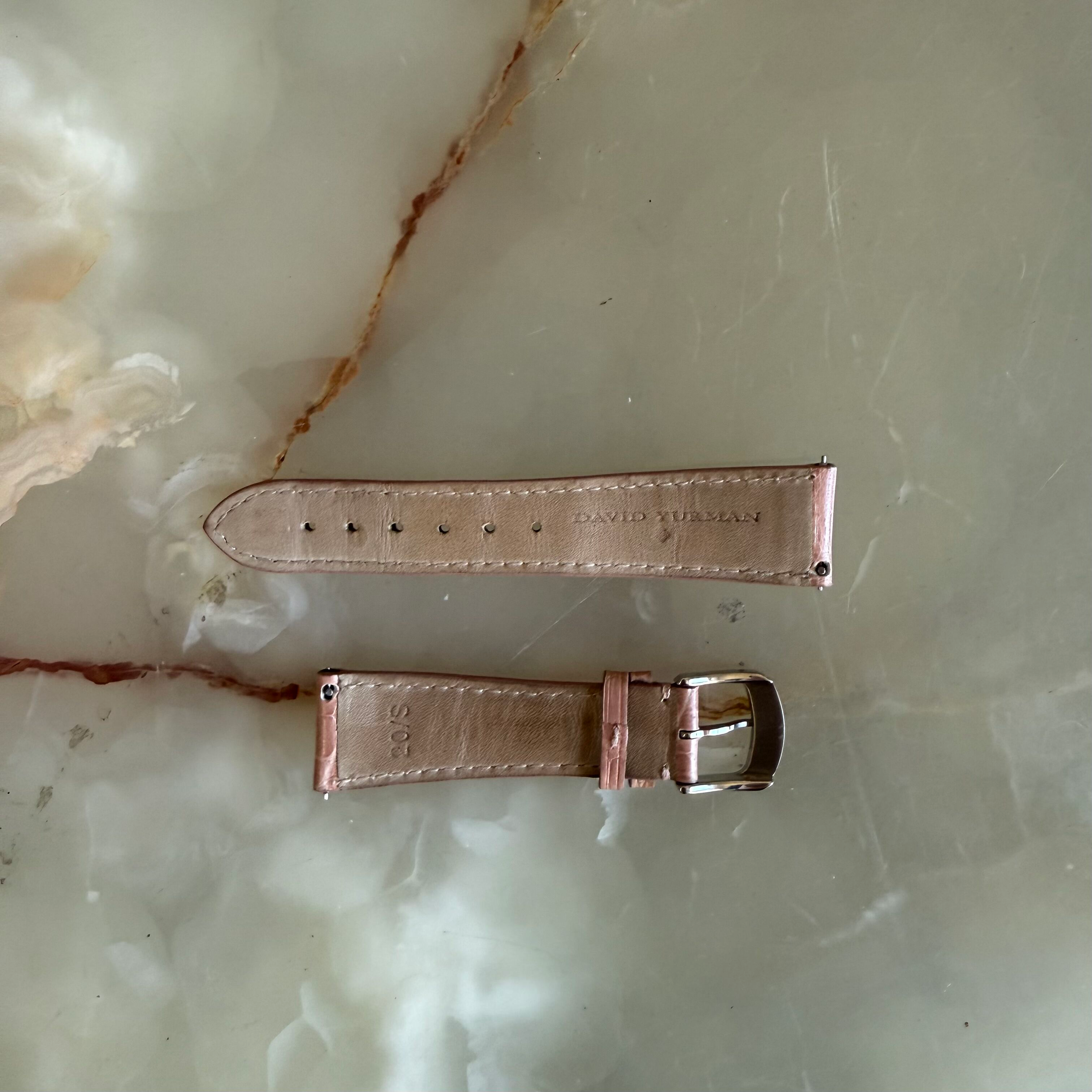 Authentic David Yurman Beige Alligator Watch Strap Band 20mm w Buckle
