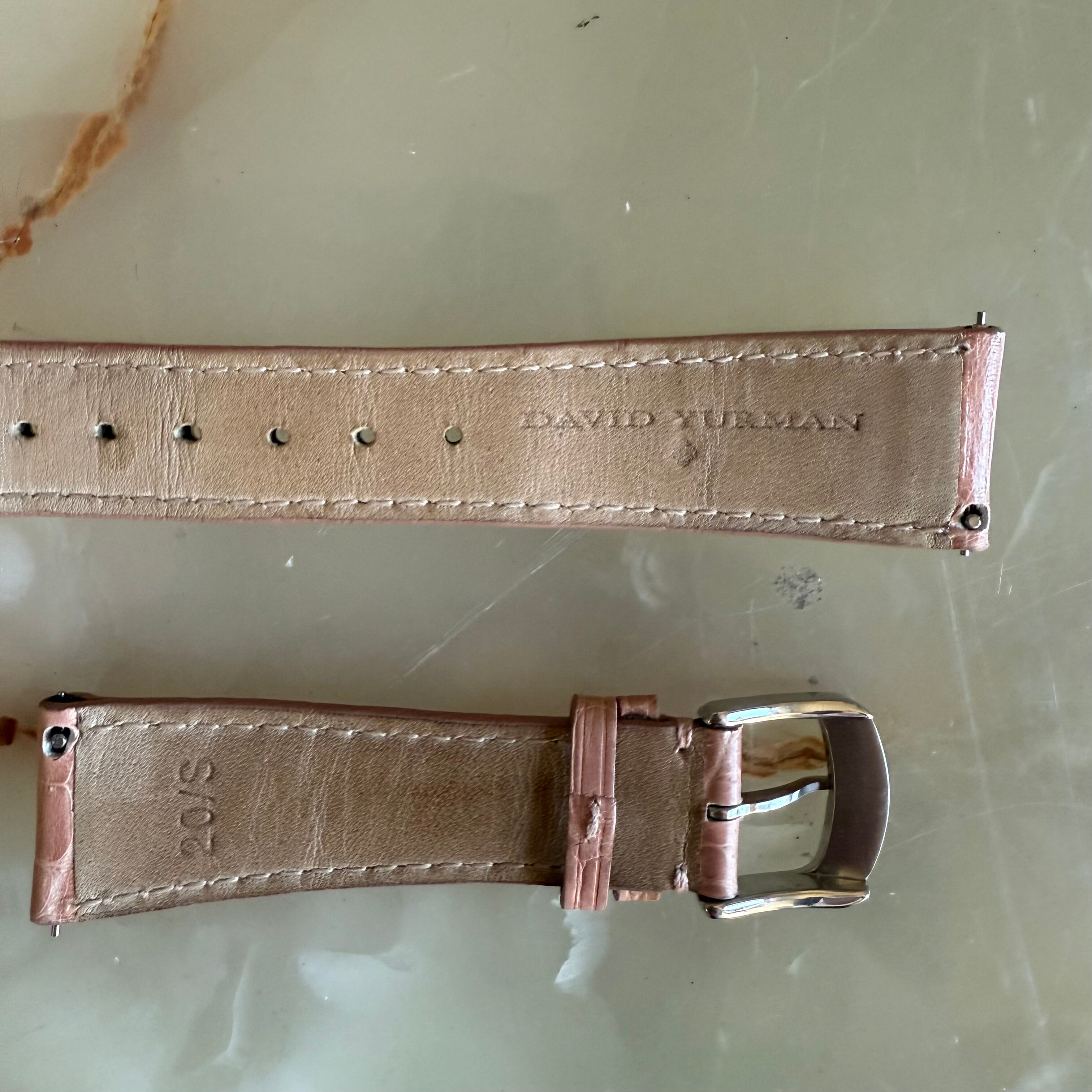 Authentic David Yurman Beige Alligator Watch Strap Band 20mm w Buckle
