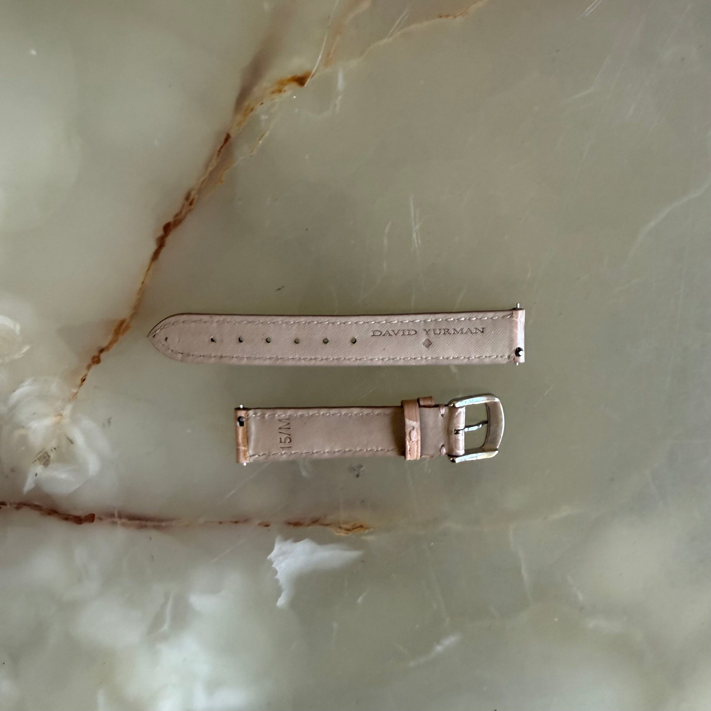 Authentic David Yurman Beige Alligator Watch Strap Band 15mm w Buckle