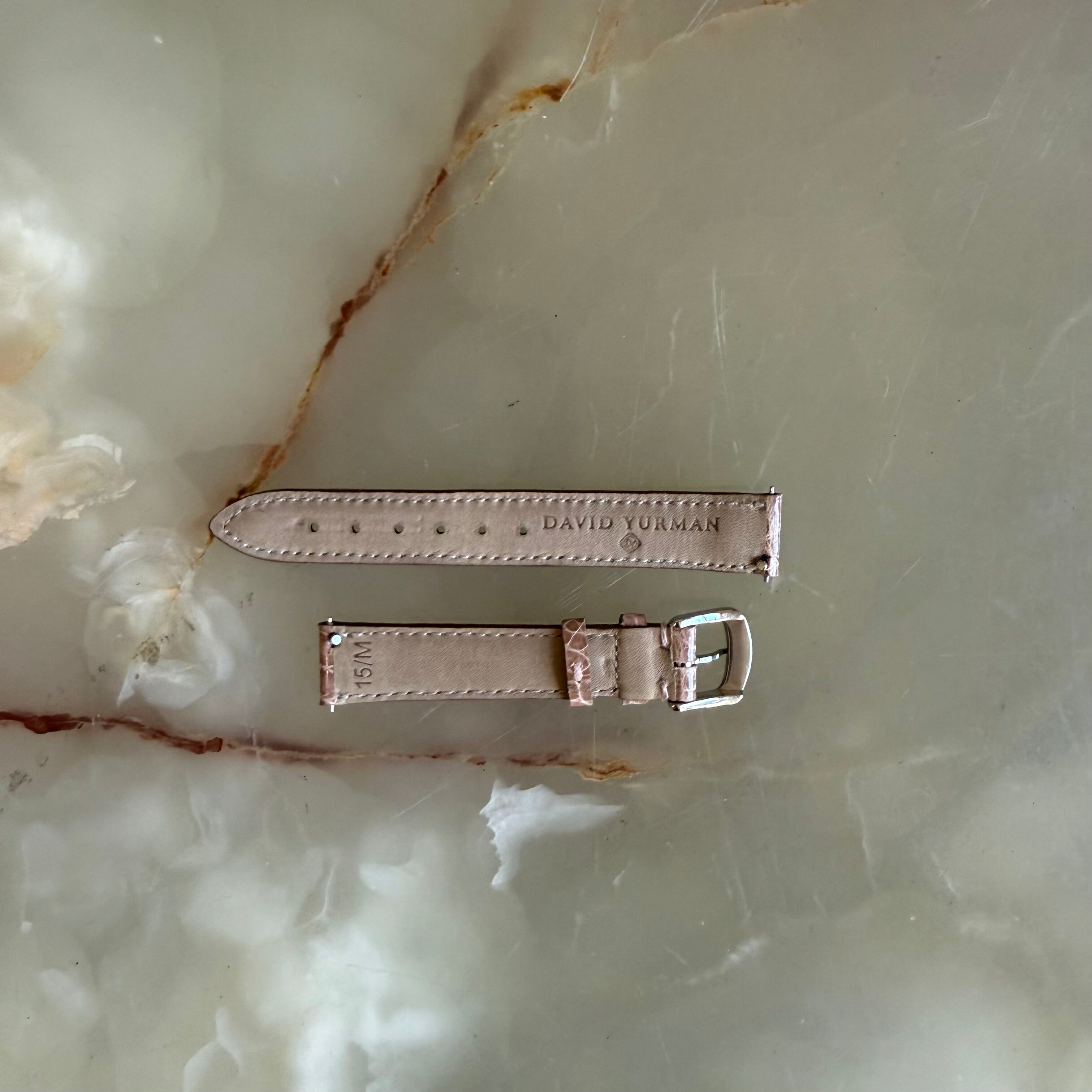 Authentic David Yurman Beige Alligator Watch Strap Band 15mm w Buckle
