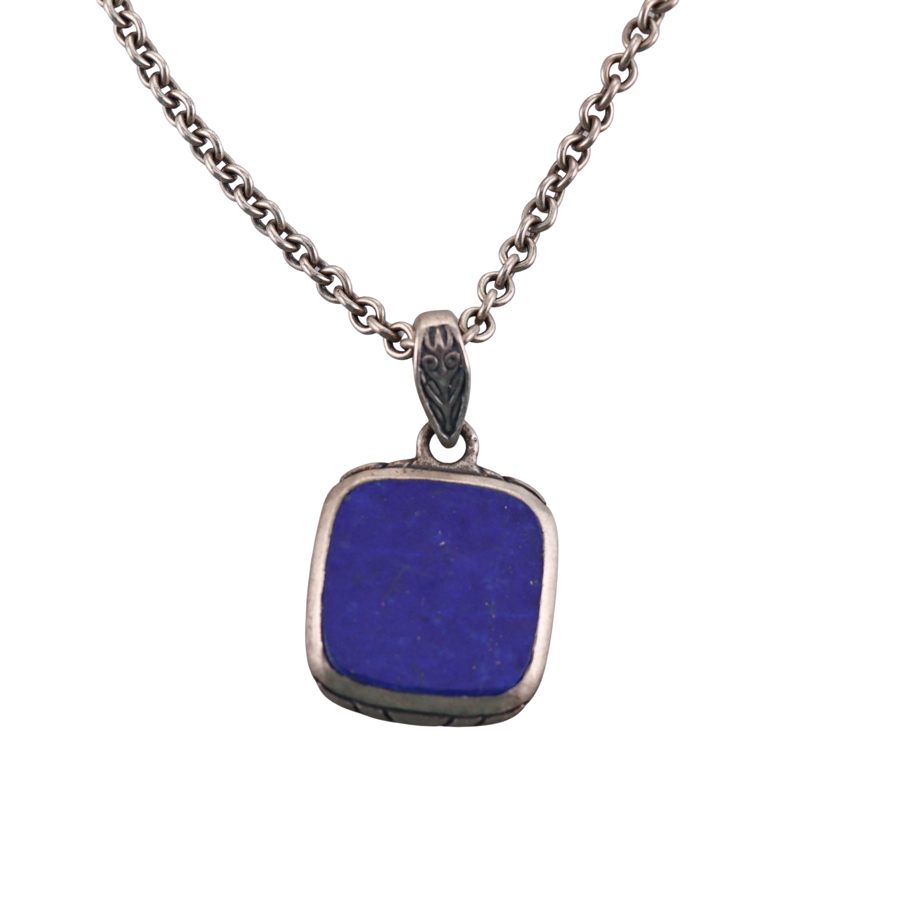 John Varvatos Sterling Silver Lapis Pendant Necklace #3618