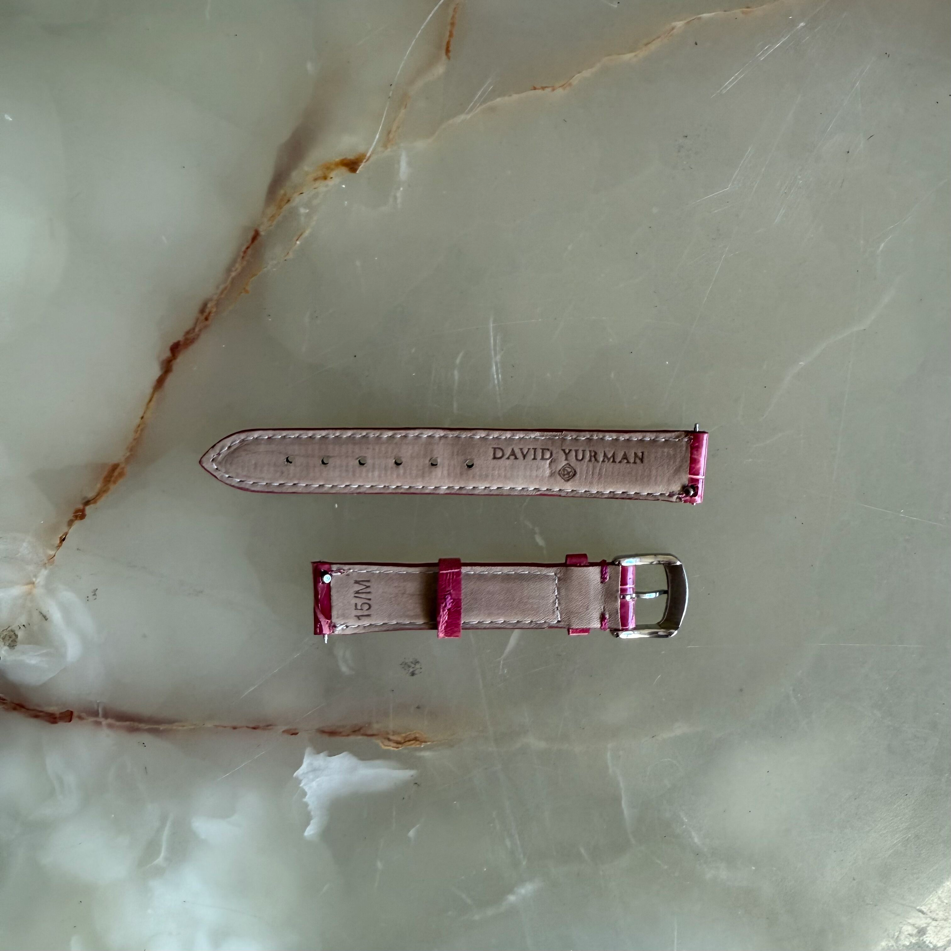 Authentic David Yurman Pink Alligator Watch Strap Band 15mm w Buckle