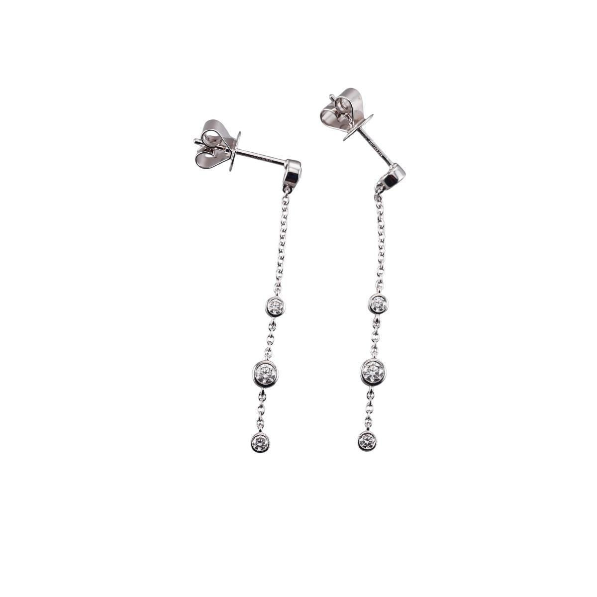 Memoire 18k Gold Diamond Chain Drop Earrings