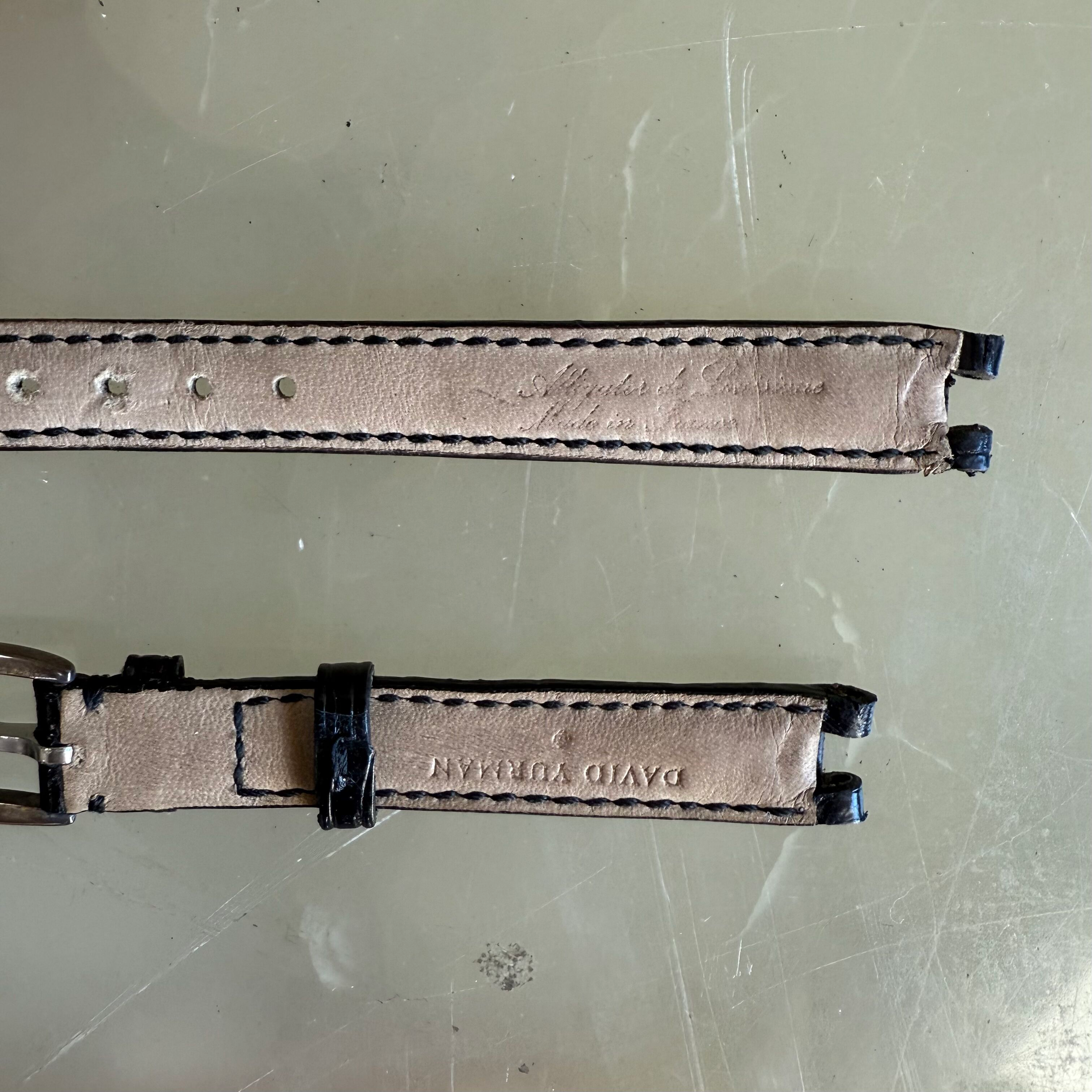 Authentic David Yurman Black Alligator Watch Strap Band 11mm w Buckle