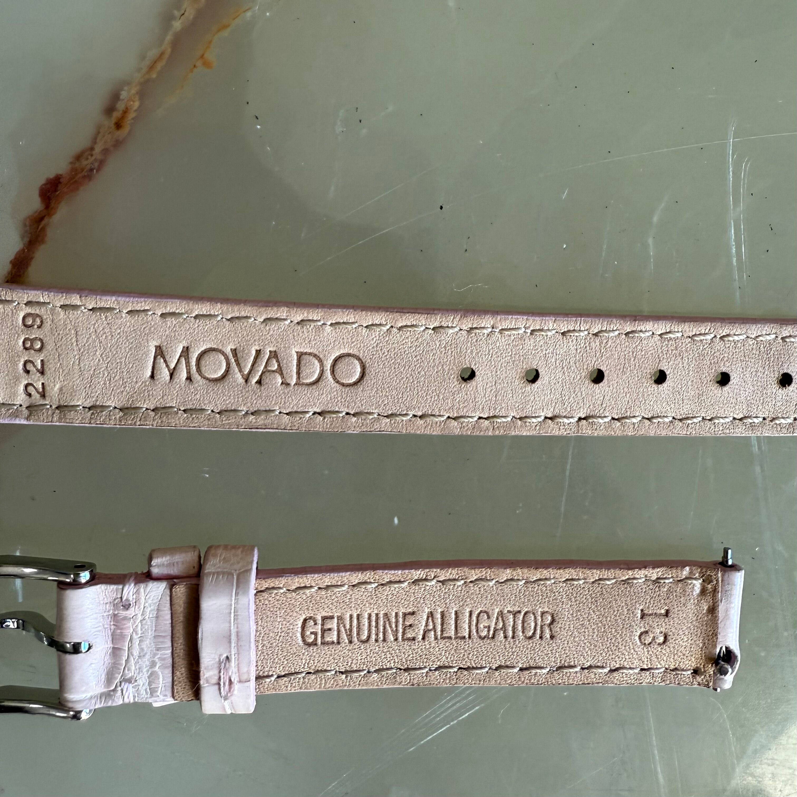 Authentic Movado Pink Alligator Watch Strap Band 13mm w Buckle