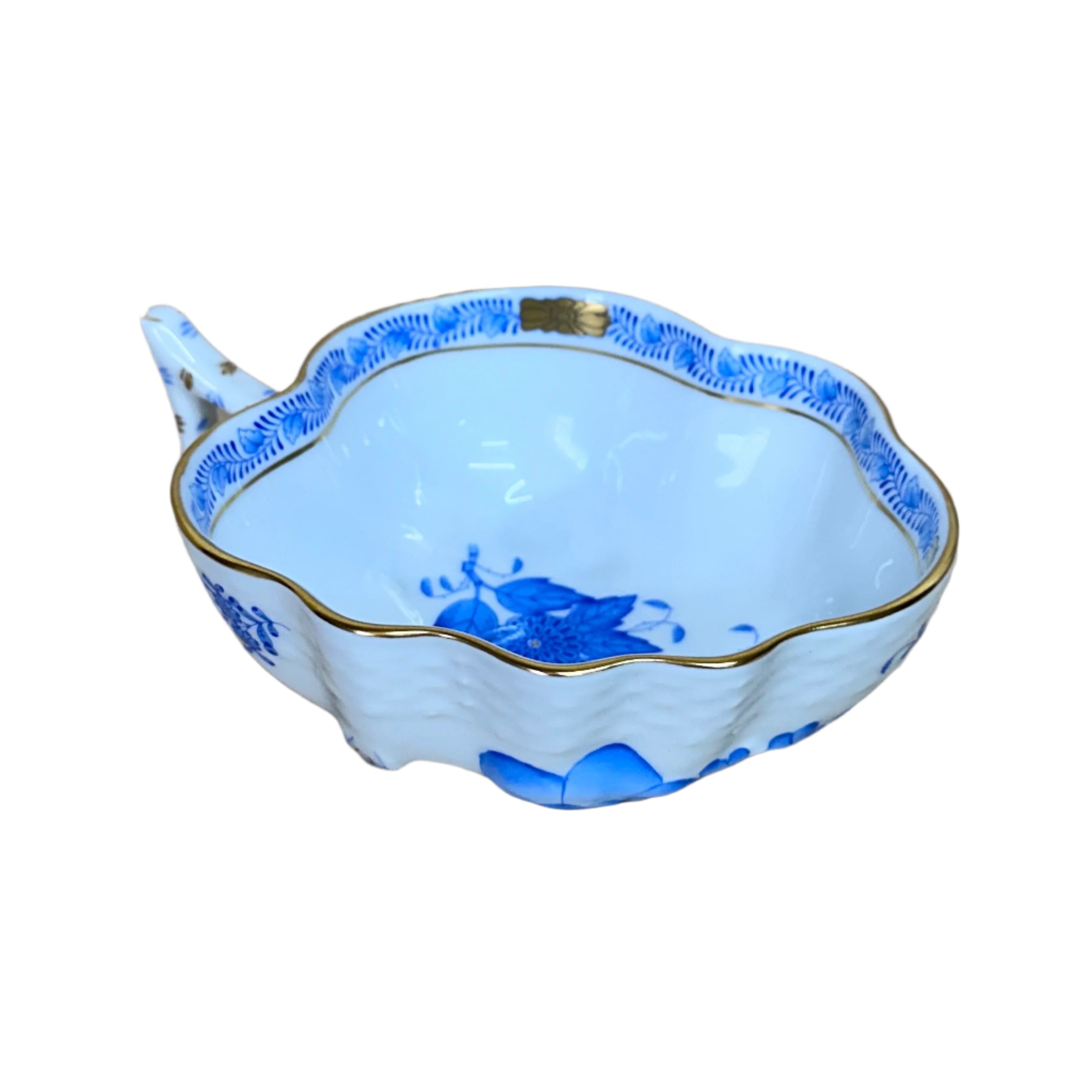 Herend Hungary Chinese Bouquet Leaf Motif Dish Bowl 491-0-00/AB