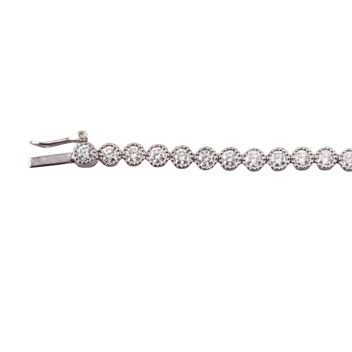 Memoire Milgrain Diamond 18k Gold Line Bracelet