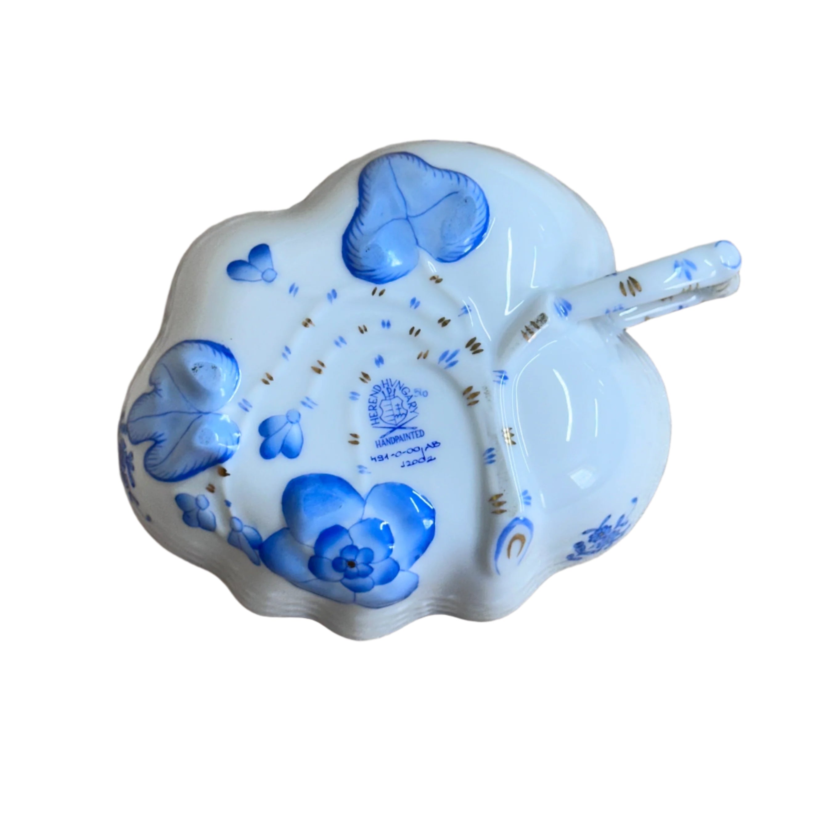 Herend Hungary Chinese Bouquet Leaf Motif Dish Bowl 491-0-00/AB