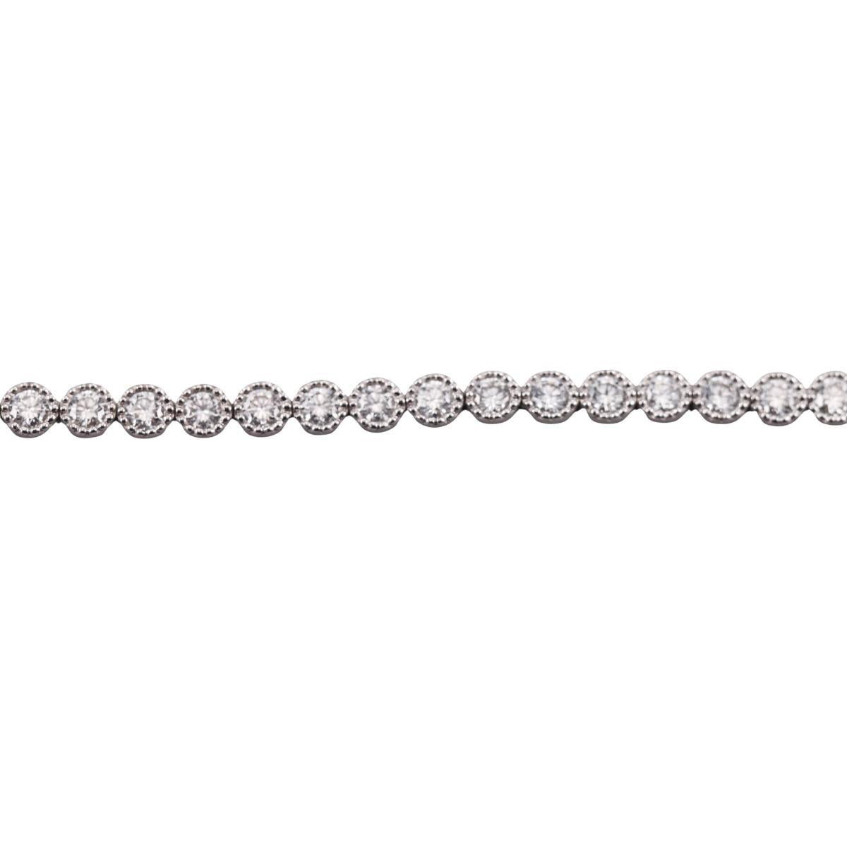 Memoire Milgrain Diamond 18k Gold Line Bracelet