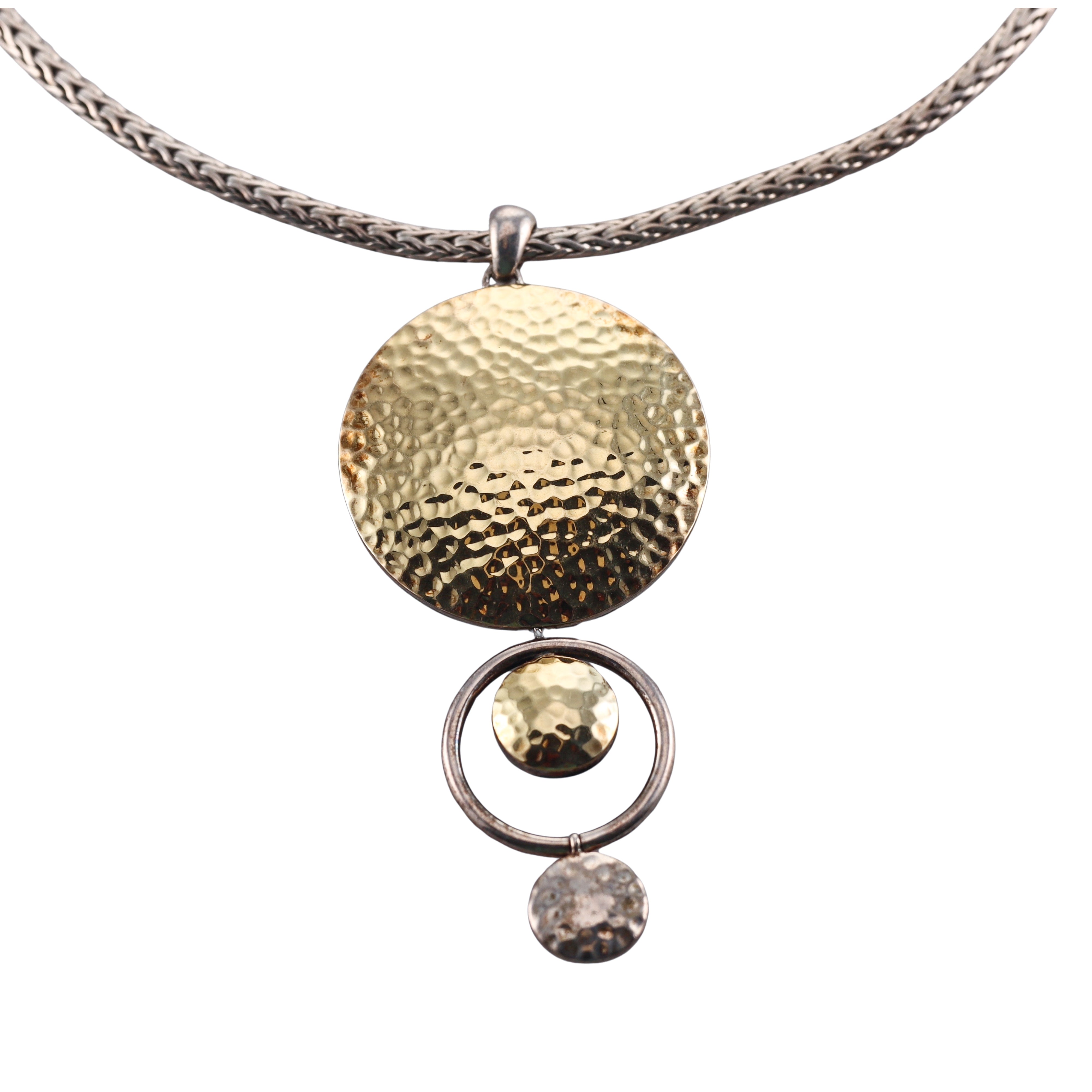 John Hardy Dot Sterling Silver 18k Gold Pendant Necklace