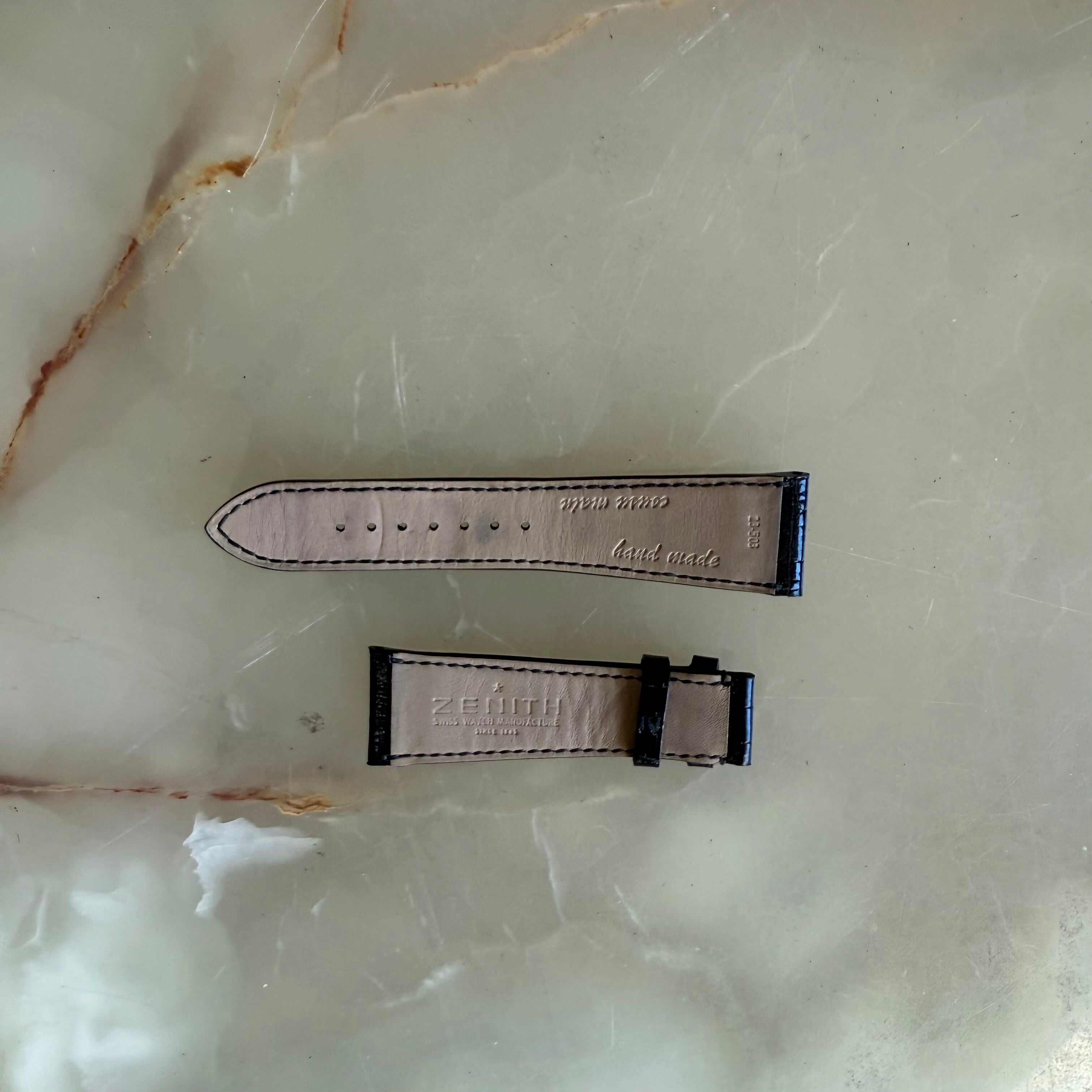 Authentic Zenith Black Alligator Watch Strap Band 23mm