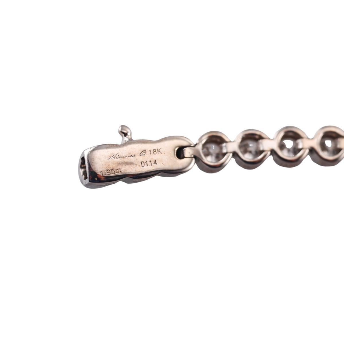 Memoire Milgrain Diamond 18k Gold Line Bracelet