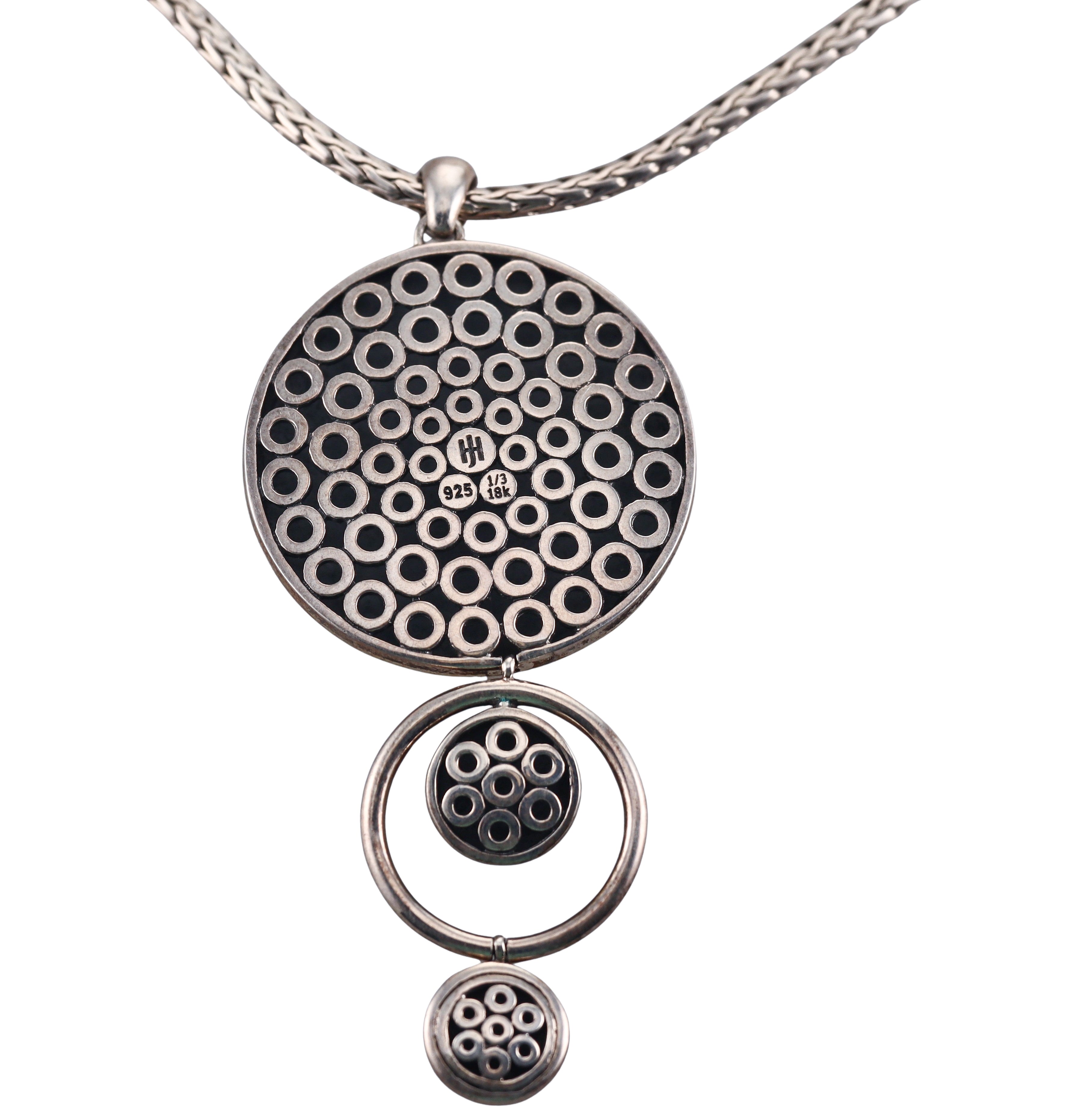 John Hardy Dot Sterling Silver 18k Gold Pendant Necklace