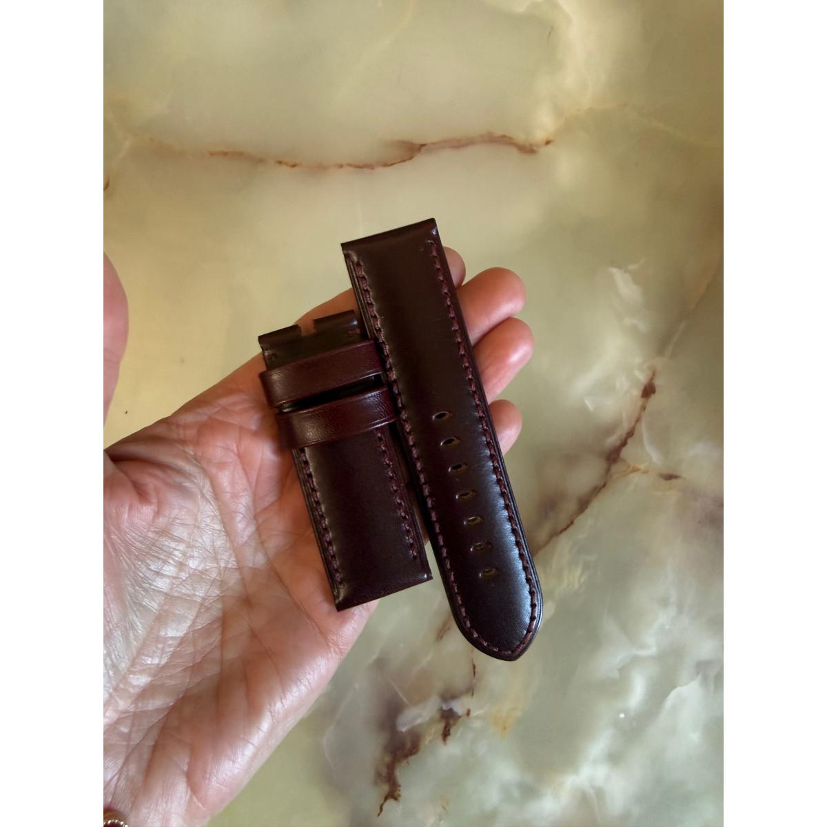 Authentic Panerai Burgundy Leather Watch Strap Band 26mm
