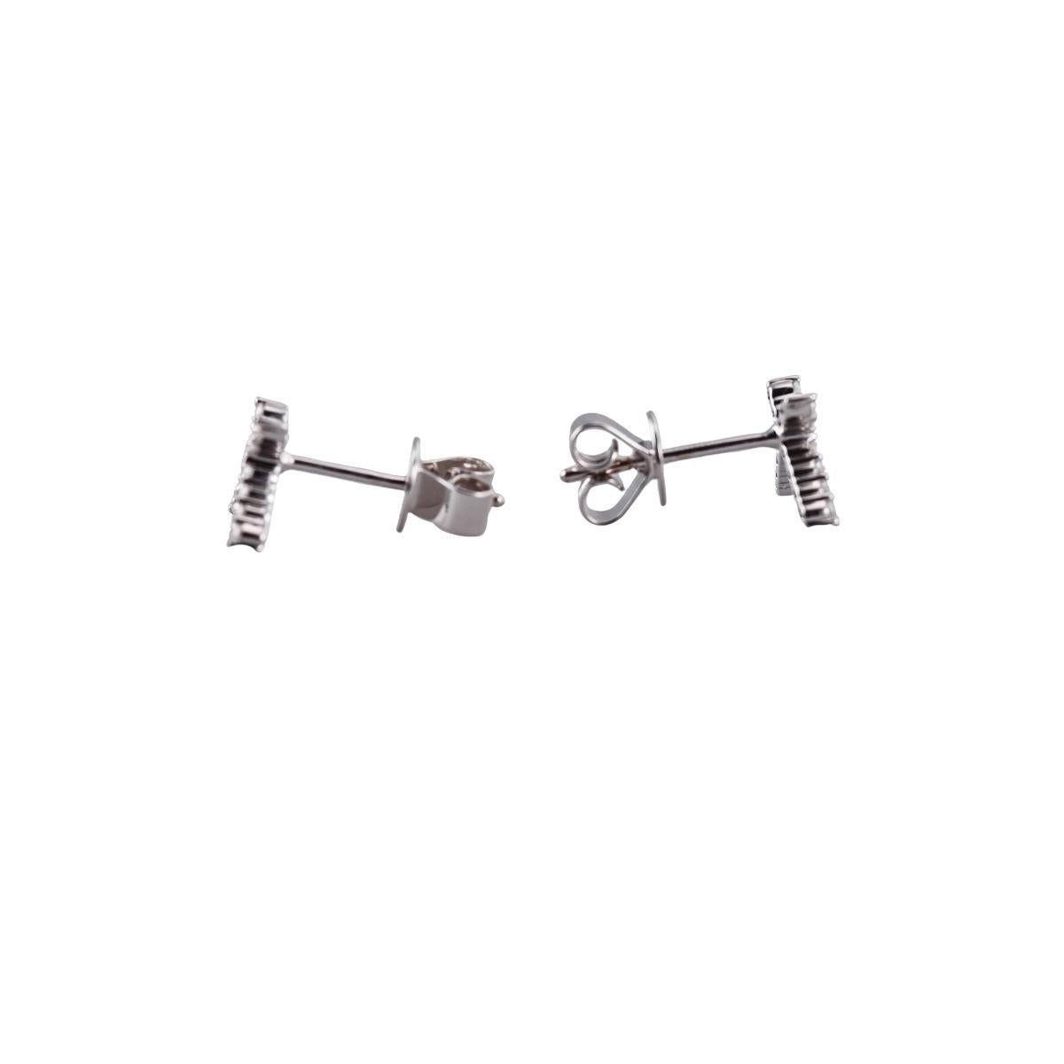 Memoire Luna 18k Gold Diamond Cross Stud Earrings