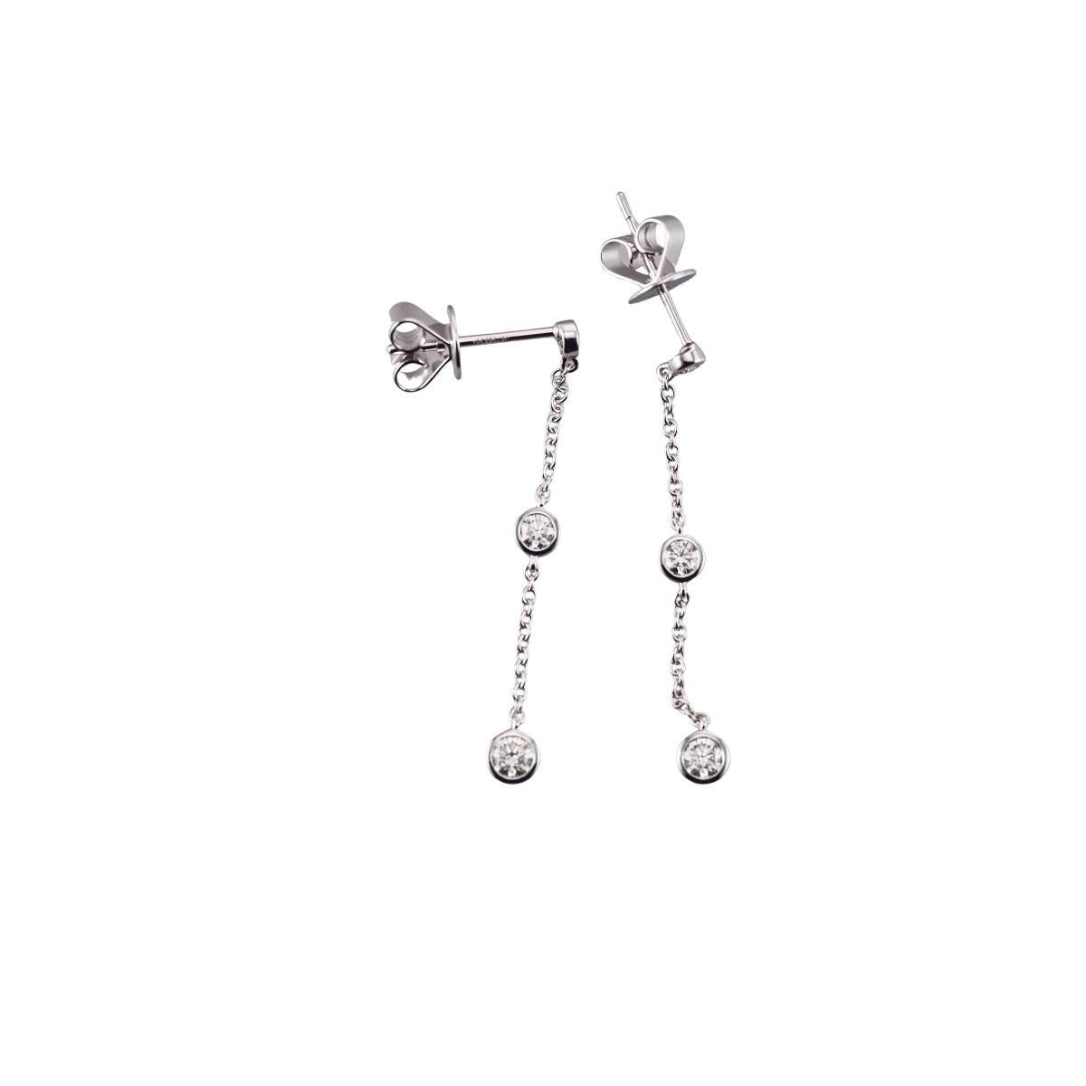 Memoire 18k Gold Diamond Cascade Chain Drop Earrings