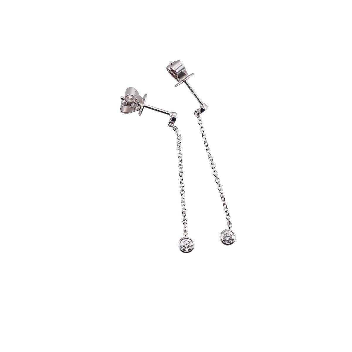 Memoire 18k Gold Diamond Cascade Chain Drop Earrings