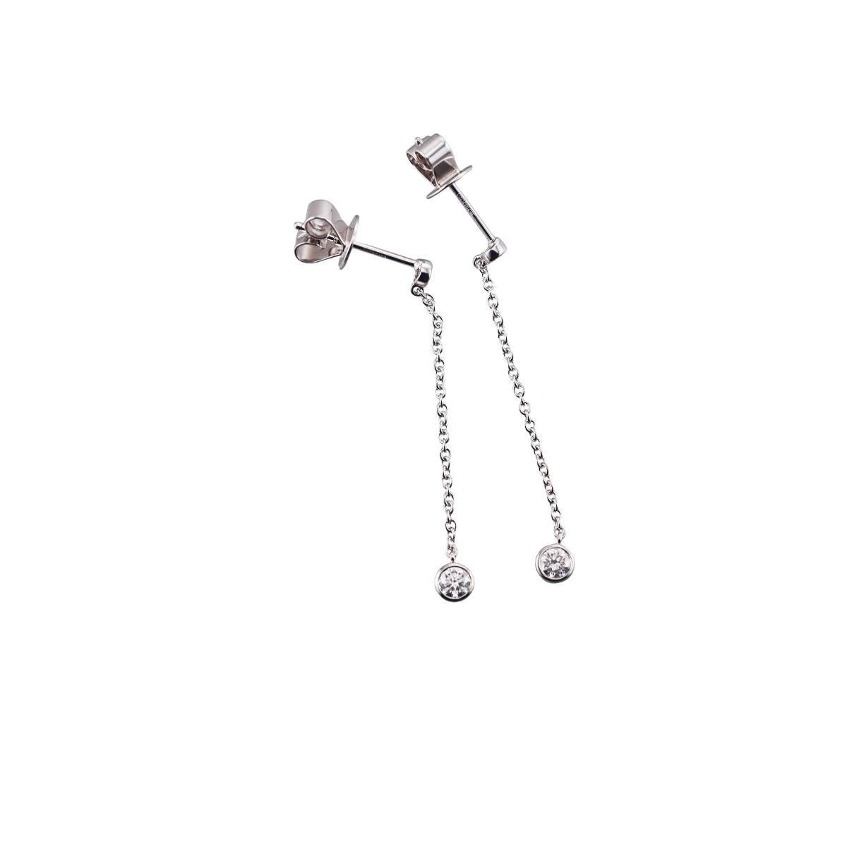 Memoire 18k Gold Diamond Cascade Chain Drop Earrings