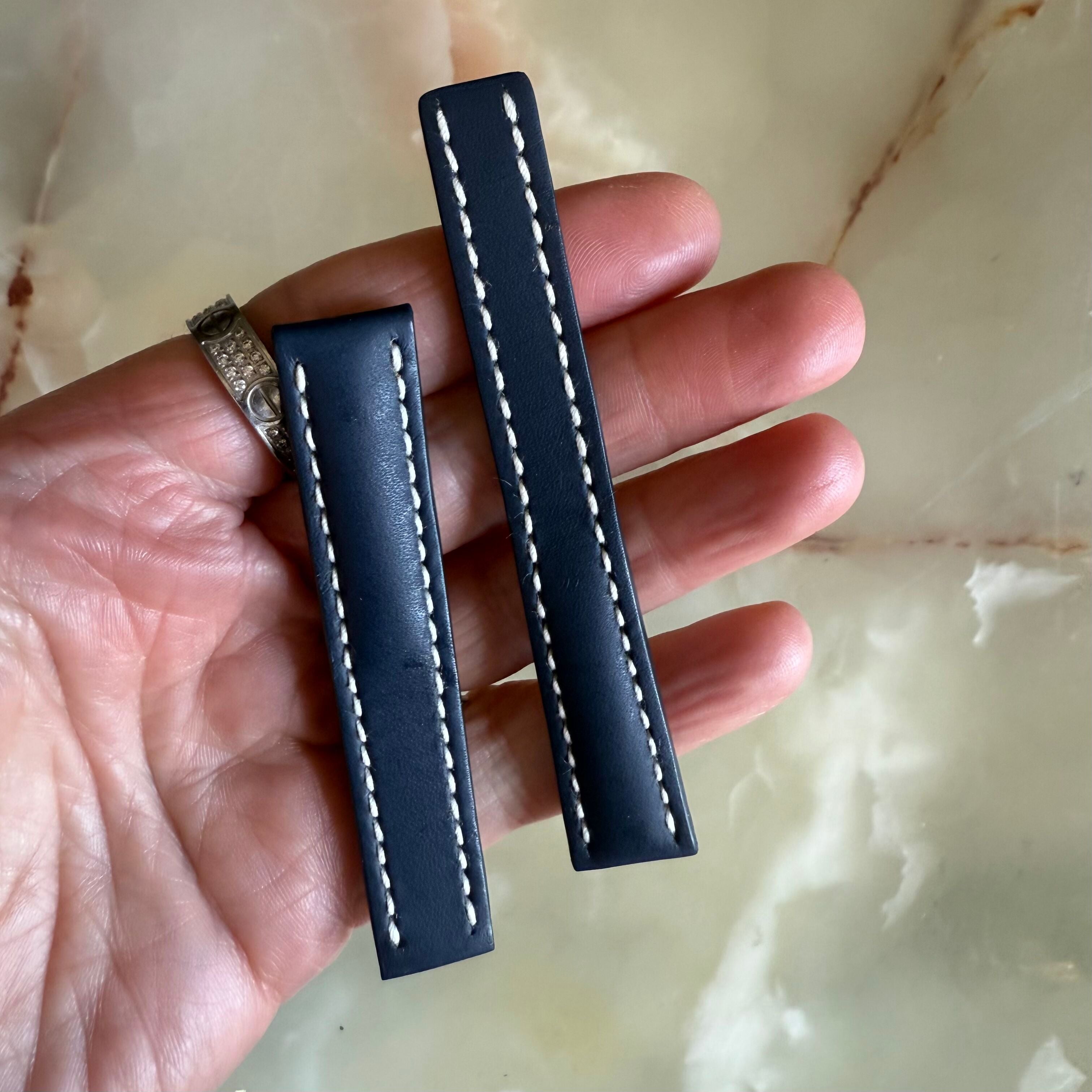 Authentic Breitling Blue Calfskin Watch Strap Band  245X 15mm