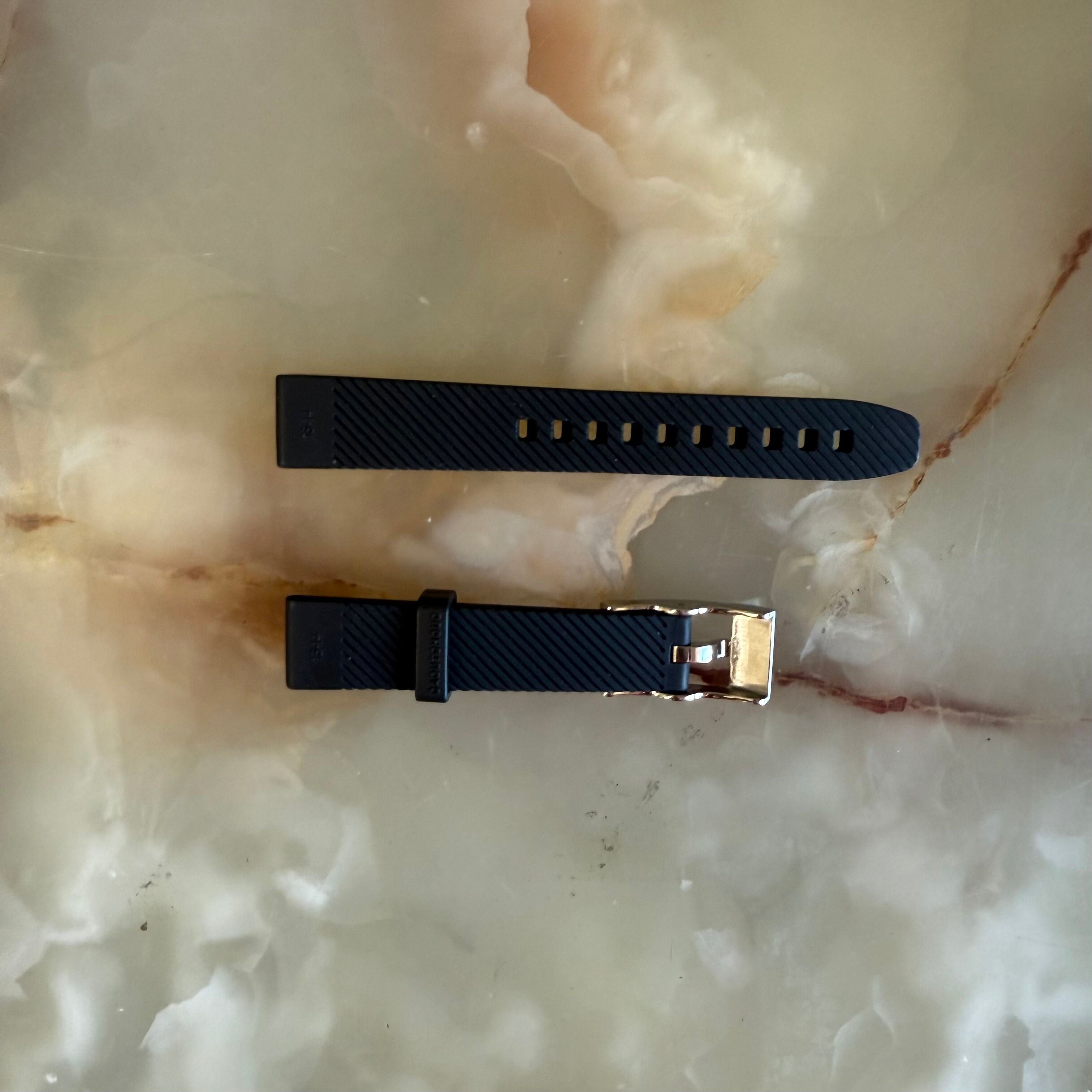 Authentic Breitling Black Rubber Watch Strap Band 16mm with Buckle