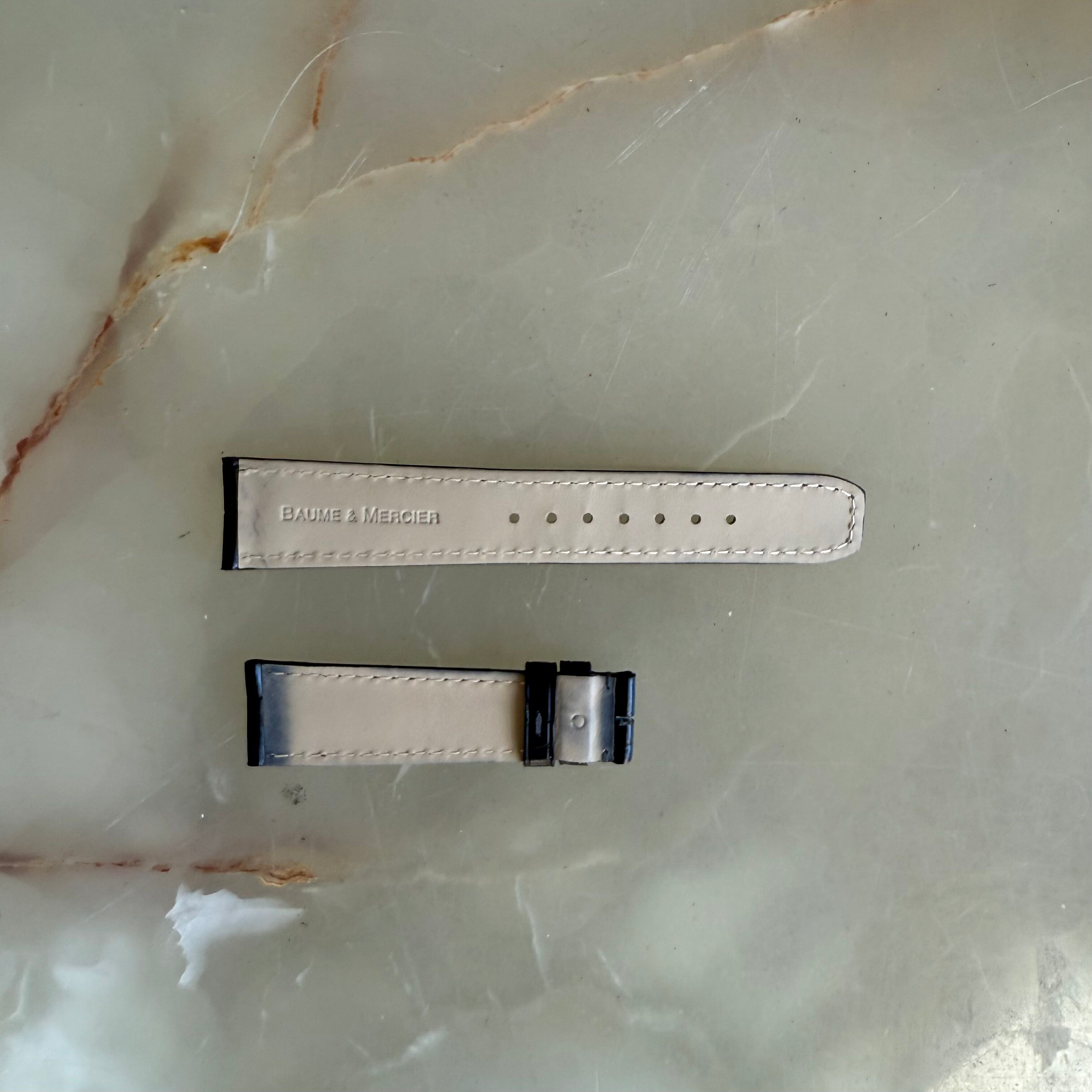 Authentic Baume & Mercier Black Alligator Watch Strap Band 21mm