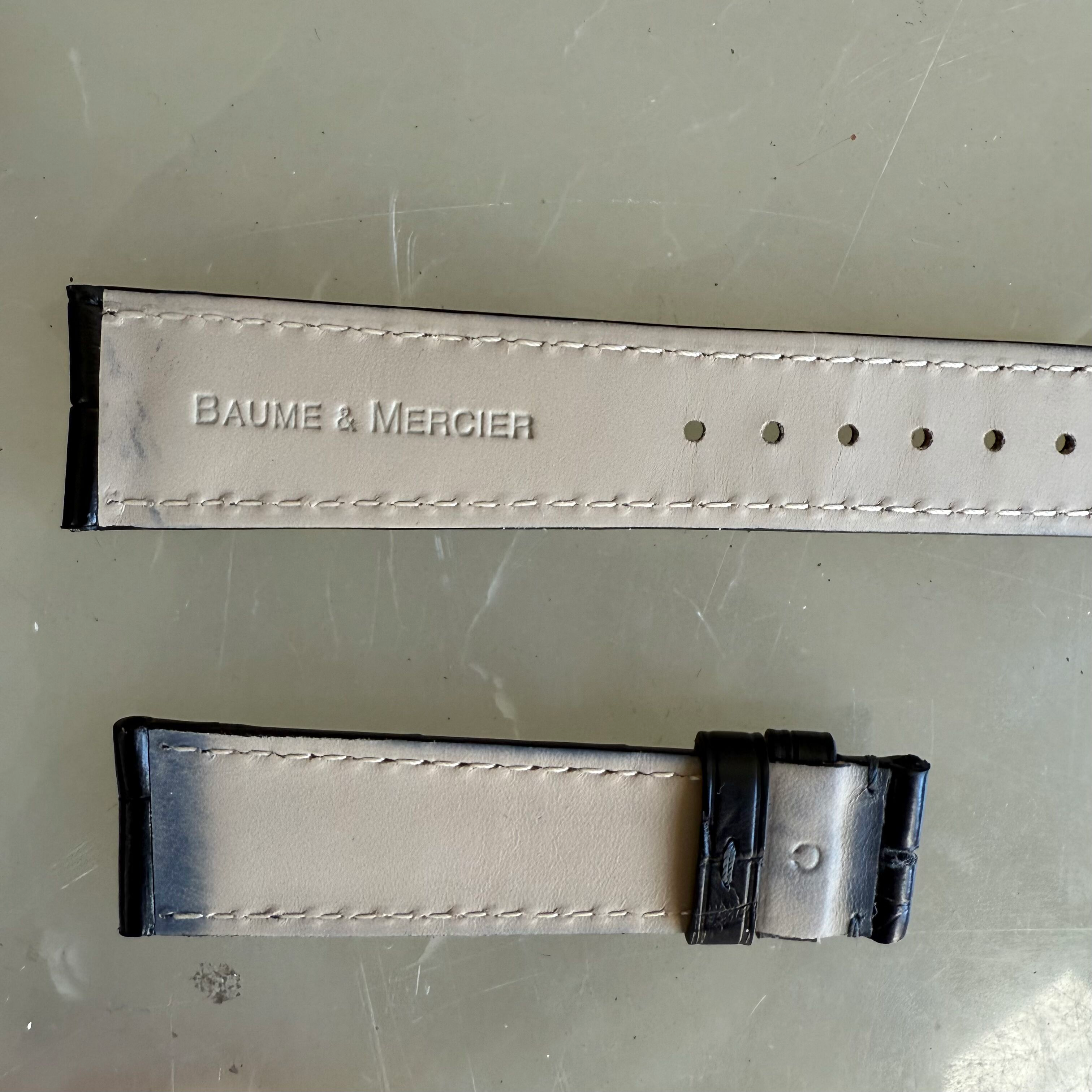 Authentic Baume & Mercier Black Alligator Watch Strap Band 21mm