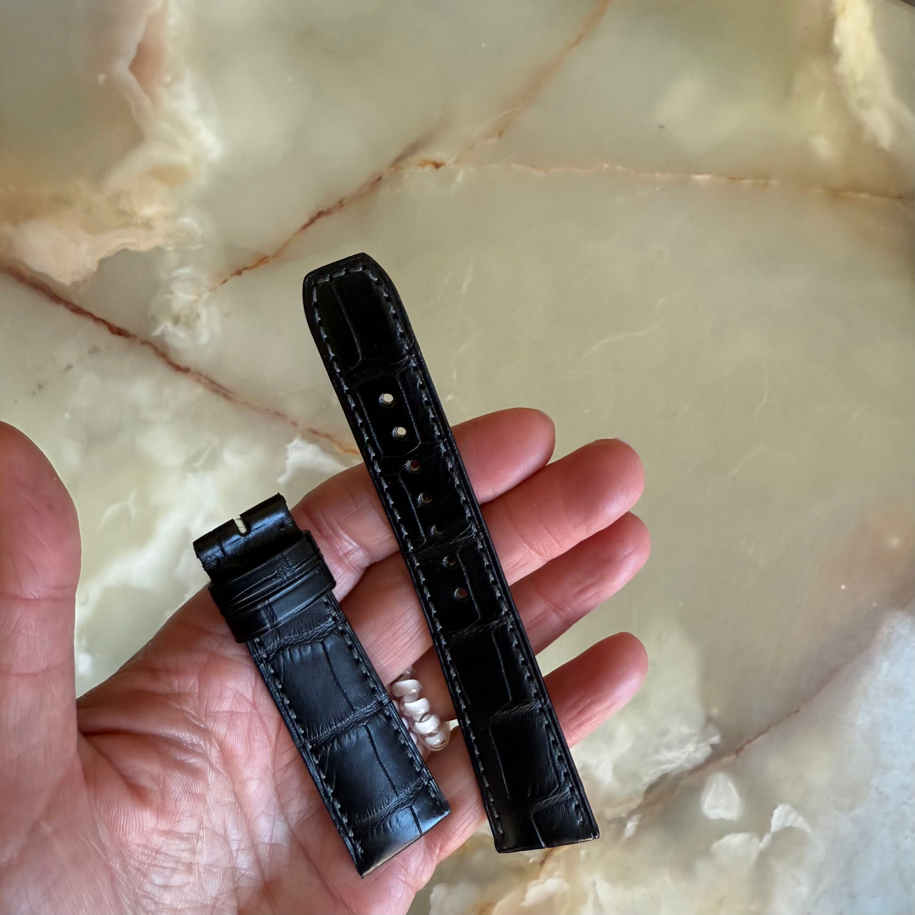 Authentic Baume & Mercier Black Alligator Watch Strap Band 21mm