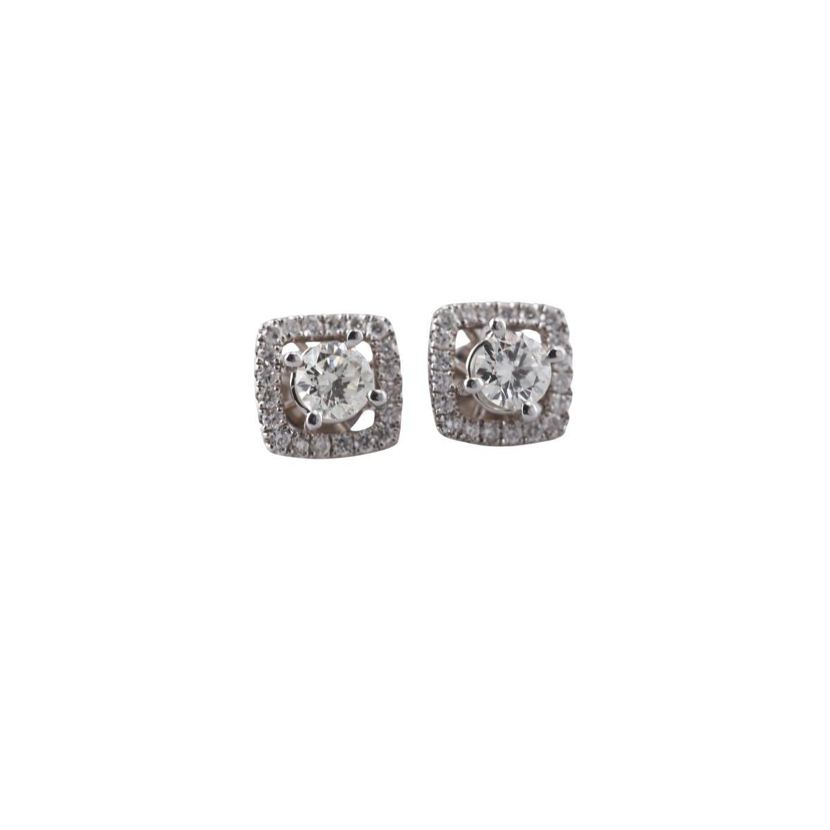 18k White Gold Diamond Stud Earrings