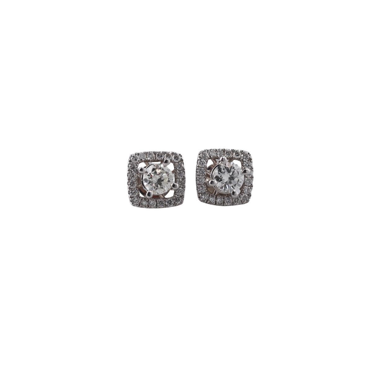 18k White Gold Diamond Stud Earrings