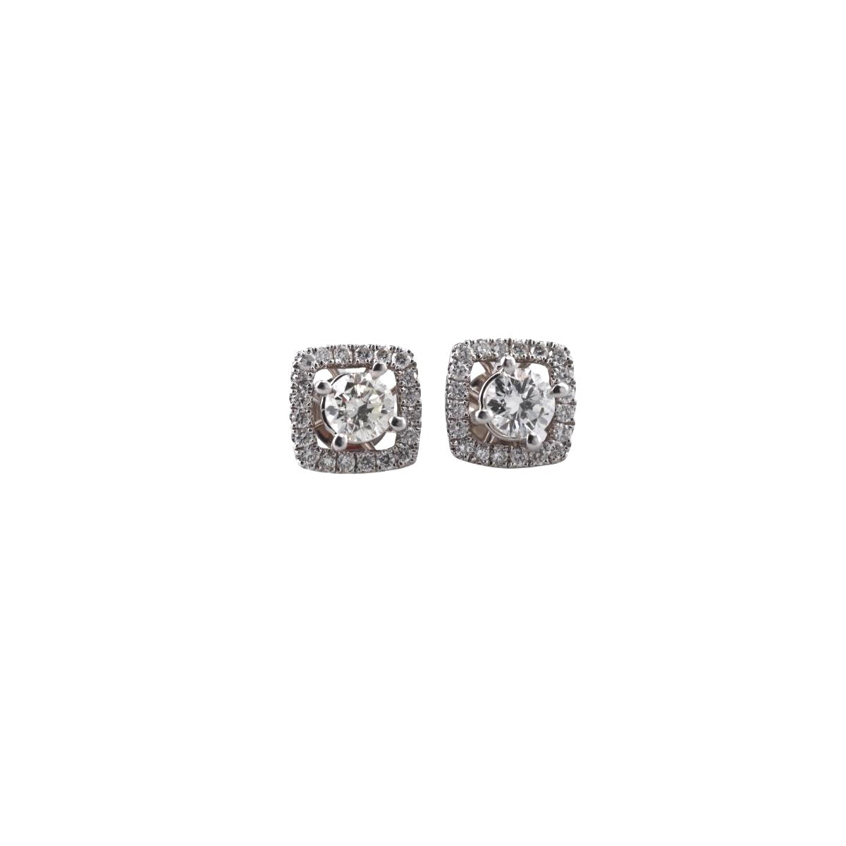 18k White Gold Diamond Stud Earrings