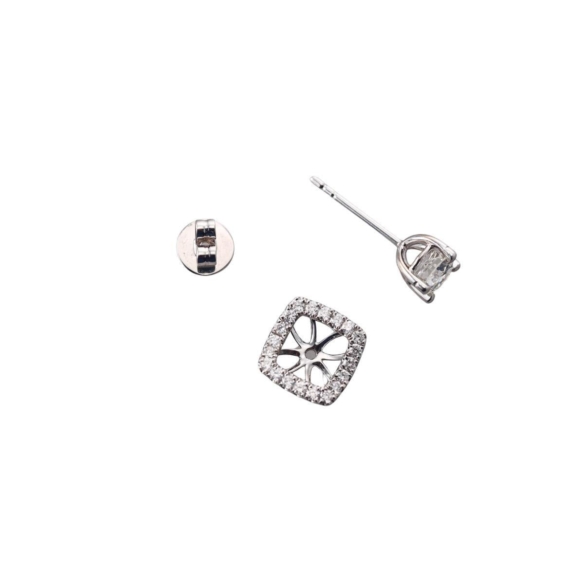 18k White Gold Diamond Stud Earrings