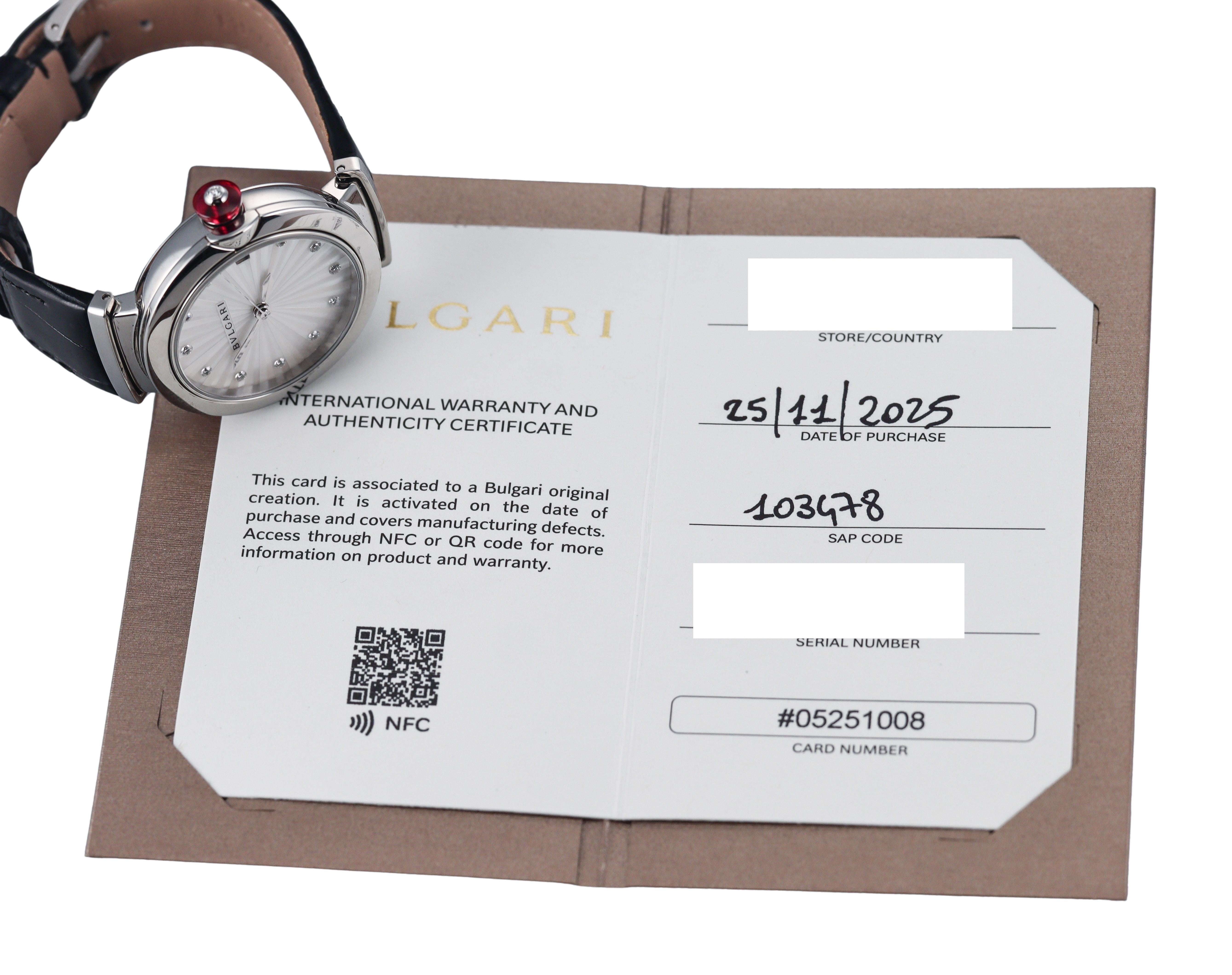 Bulgari Lvcea MOP Diamond Automatic Ladies Watch 103478