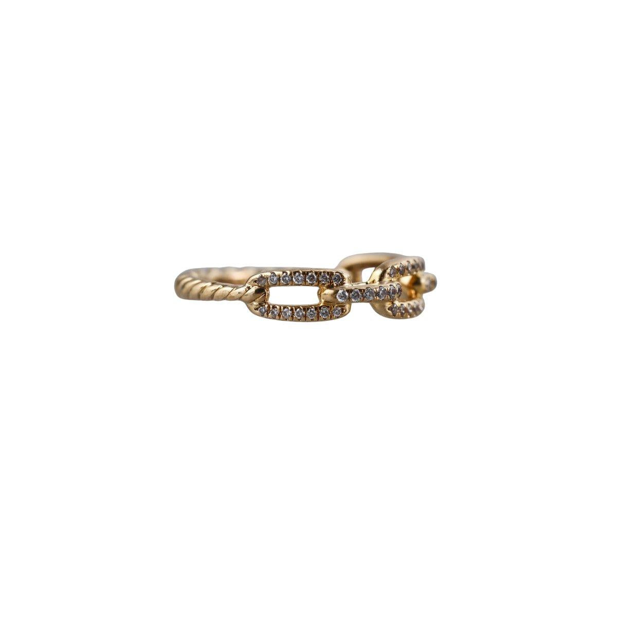 David Yurman Madison Chain 18k Gold Diamond Ring