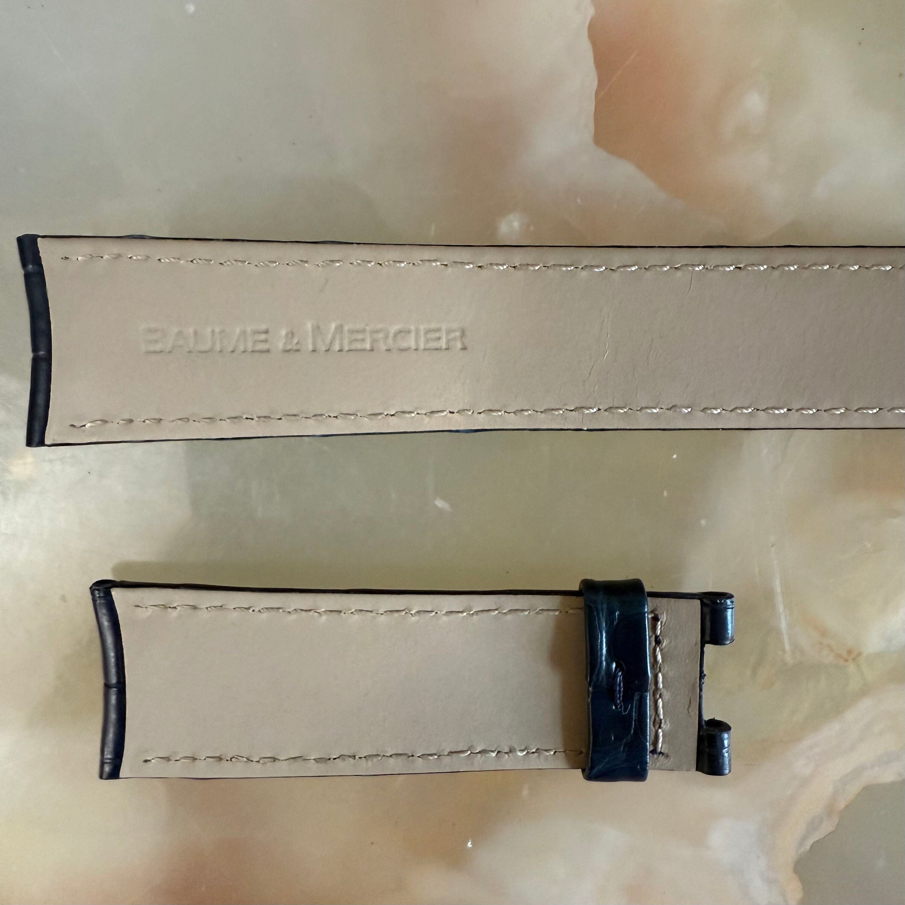 Authentic Baume & Mercier Blue Alligator Watch Strap Band 20mm
