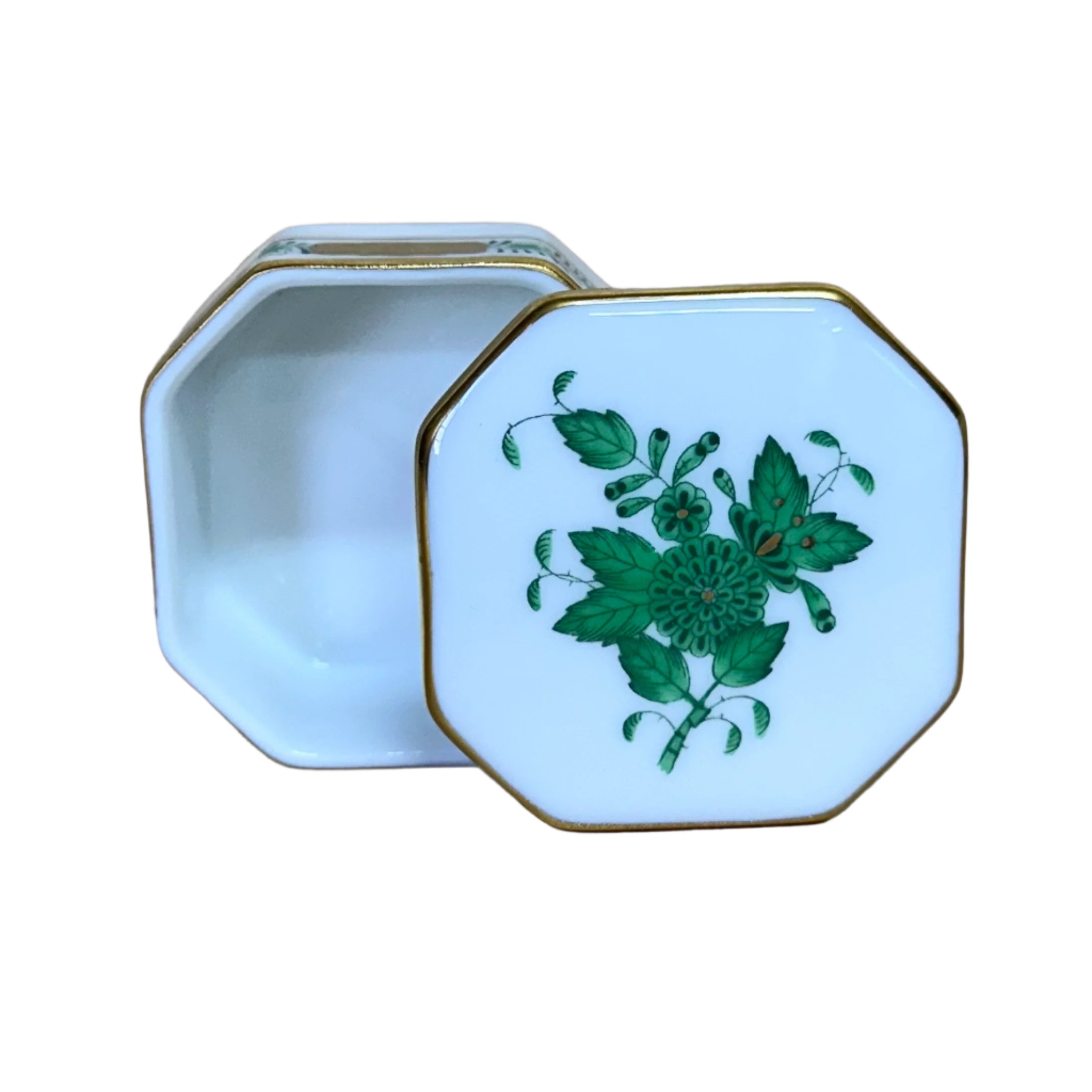 Herend Porcelain Chinese Bouquet Small Octagonal Trinket Box 6105-0-00/AV