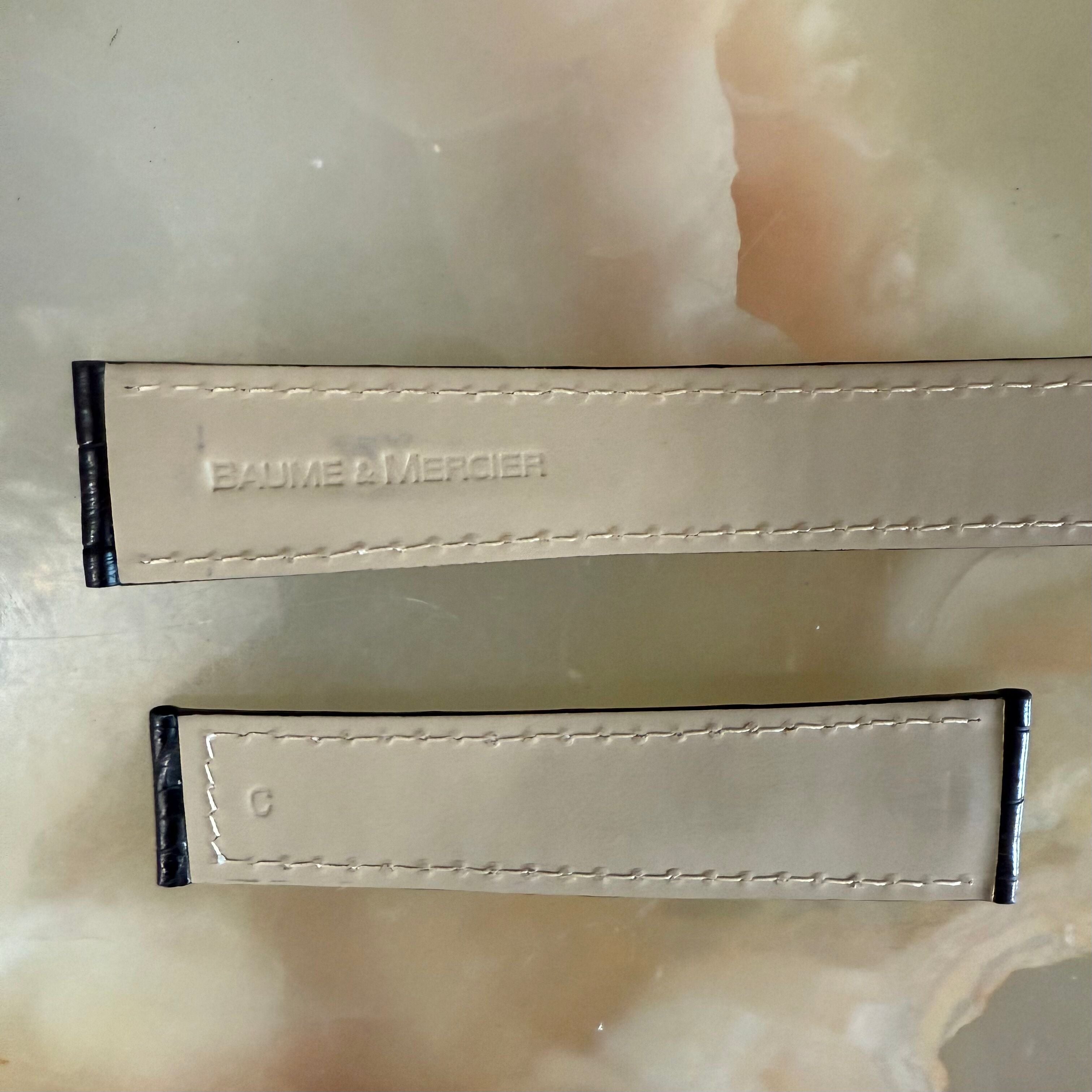 Authentic Baume & Mercier Black Crocodile Watch Strap Band 21mm