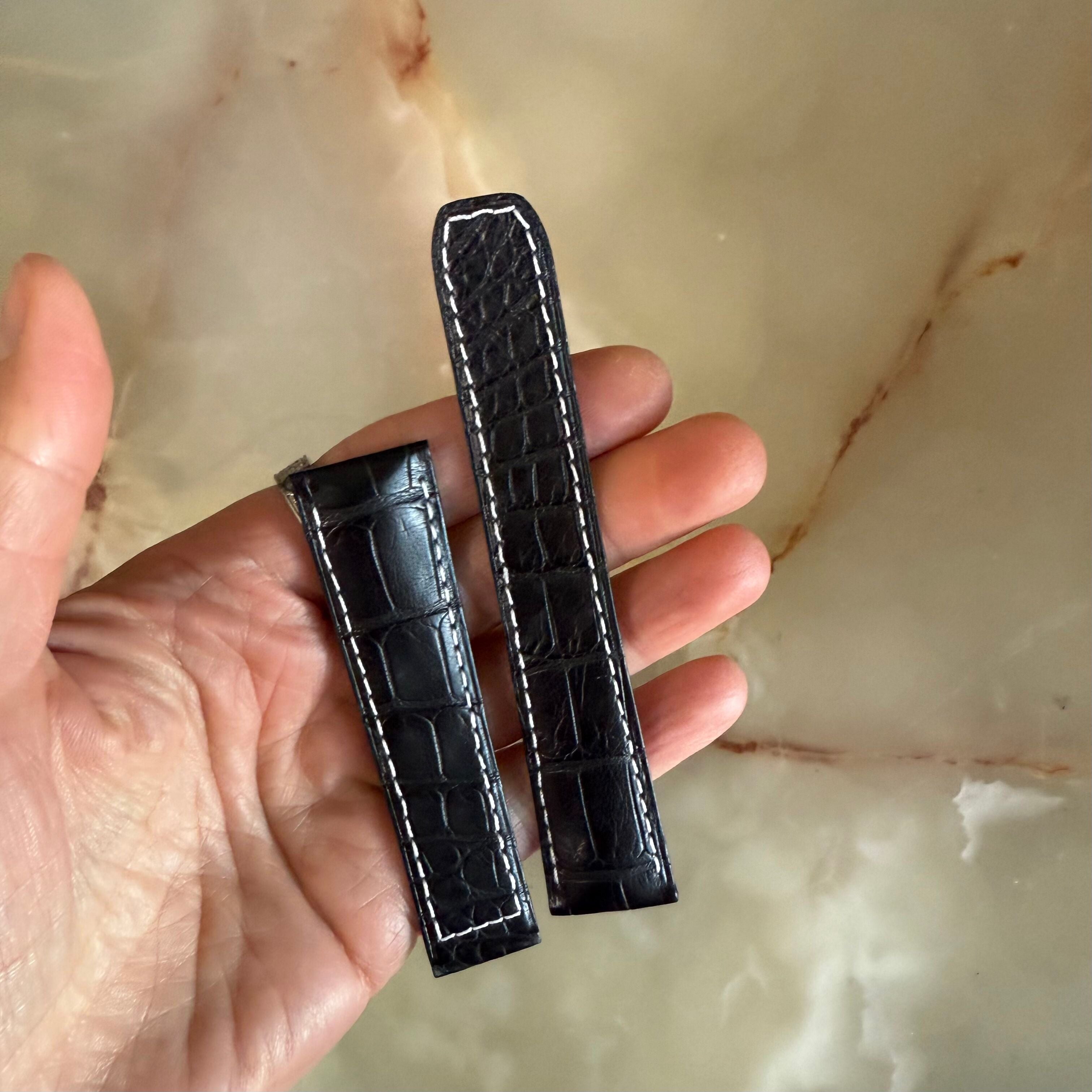 Authentic Baume & Mercier Black Crocodile Watch Strap Band 21mm
