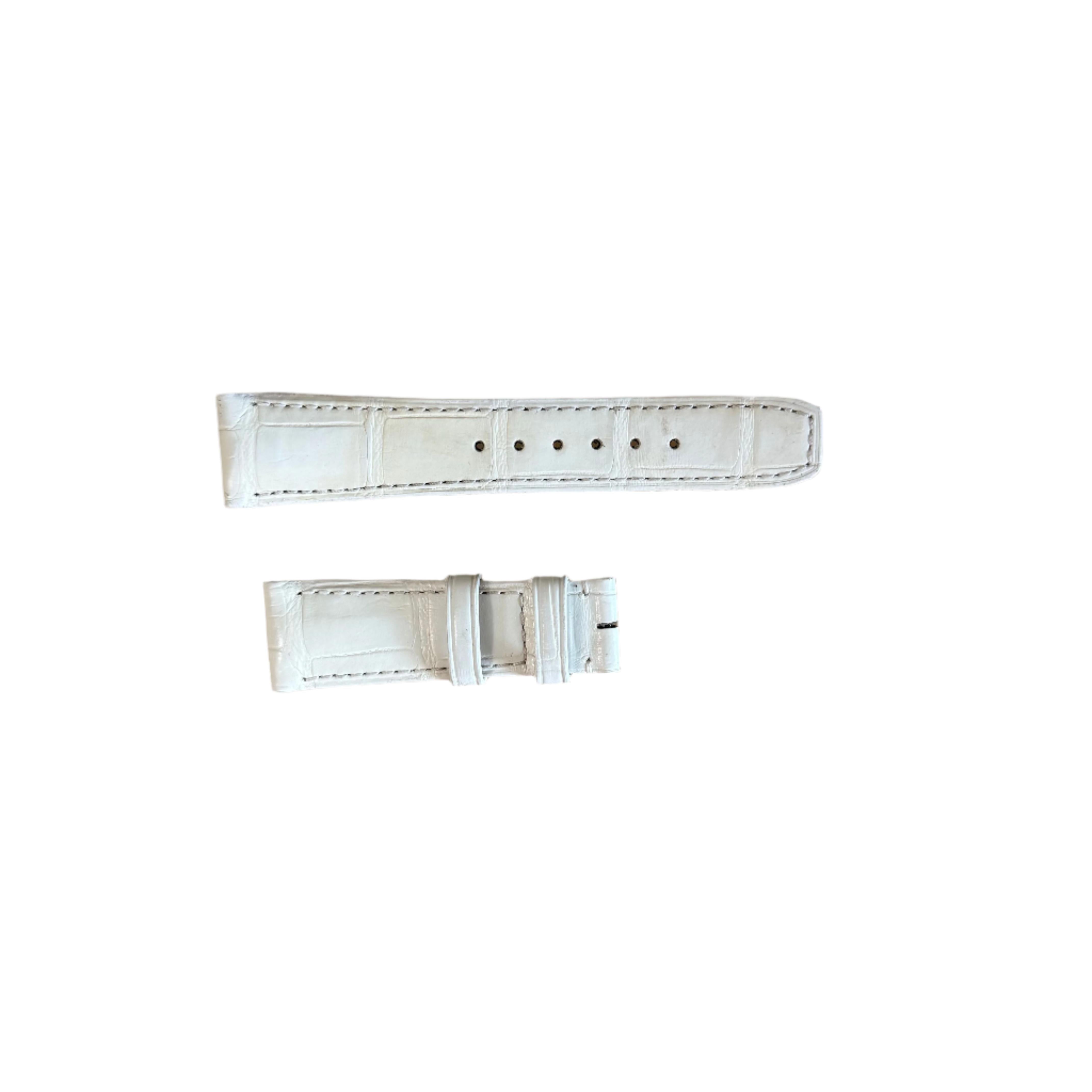 Authentic Baume & Mercier White Alligator Watch Strap Band 19mm