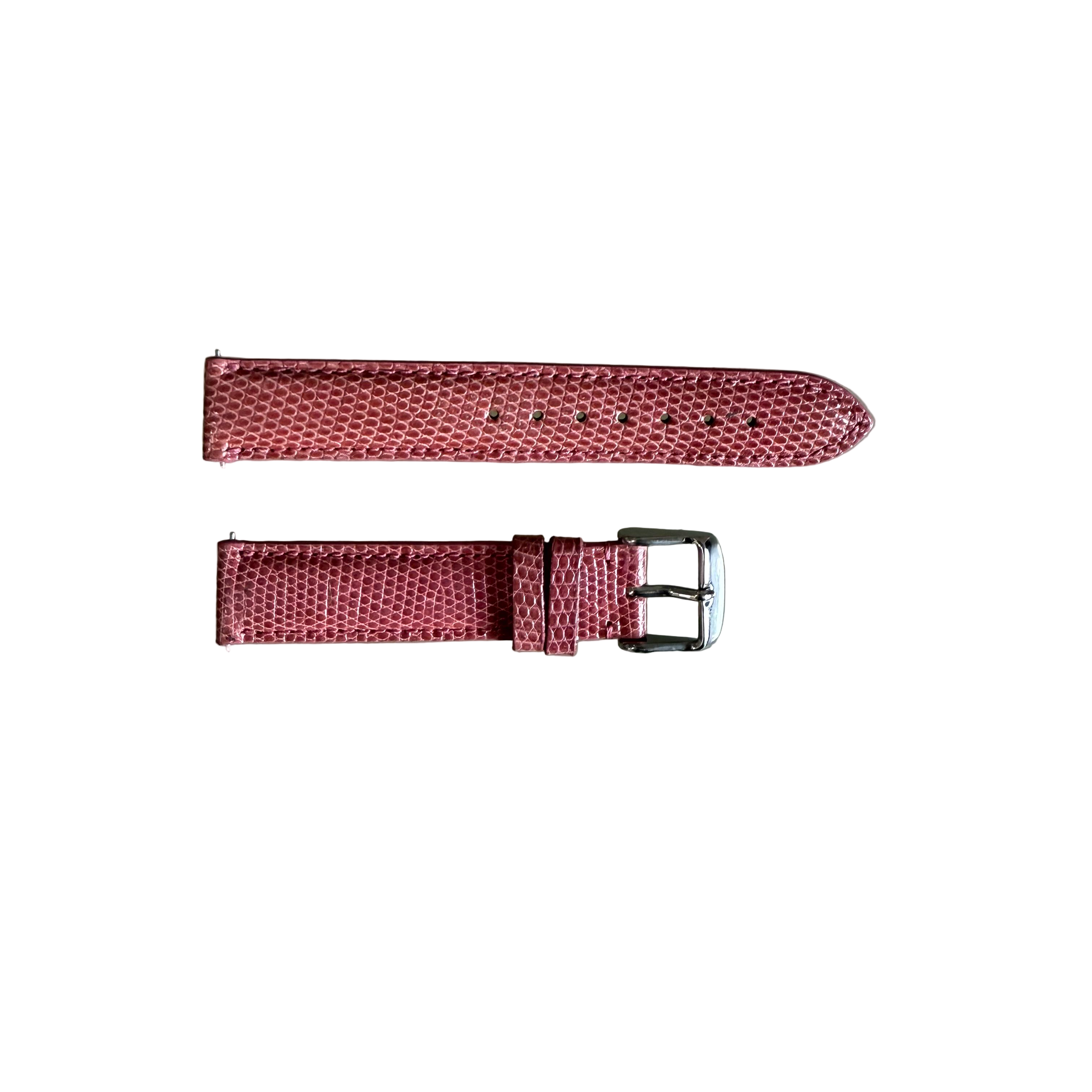 Genuine Lizard Pink Watch Strap Band 16mm Padded & Stitched w Buckle