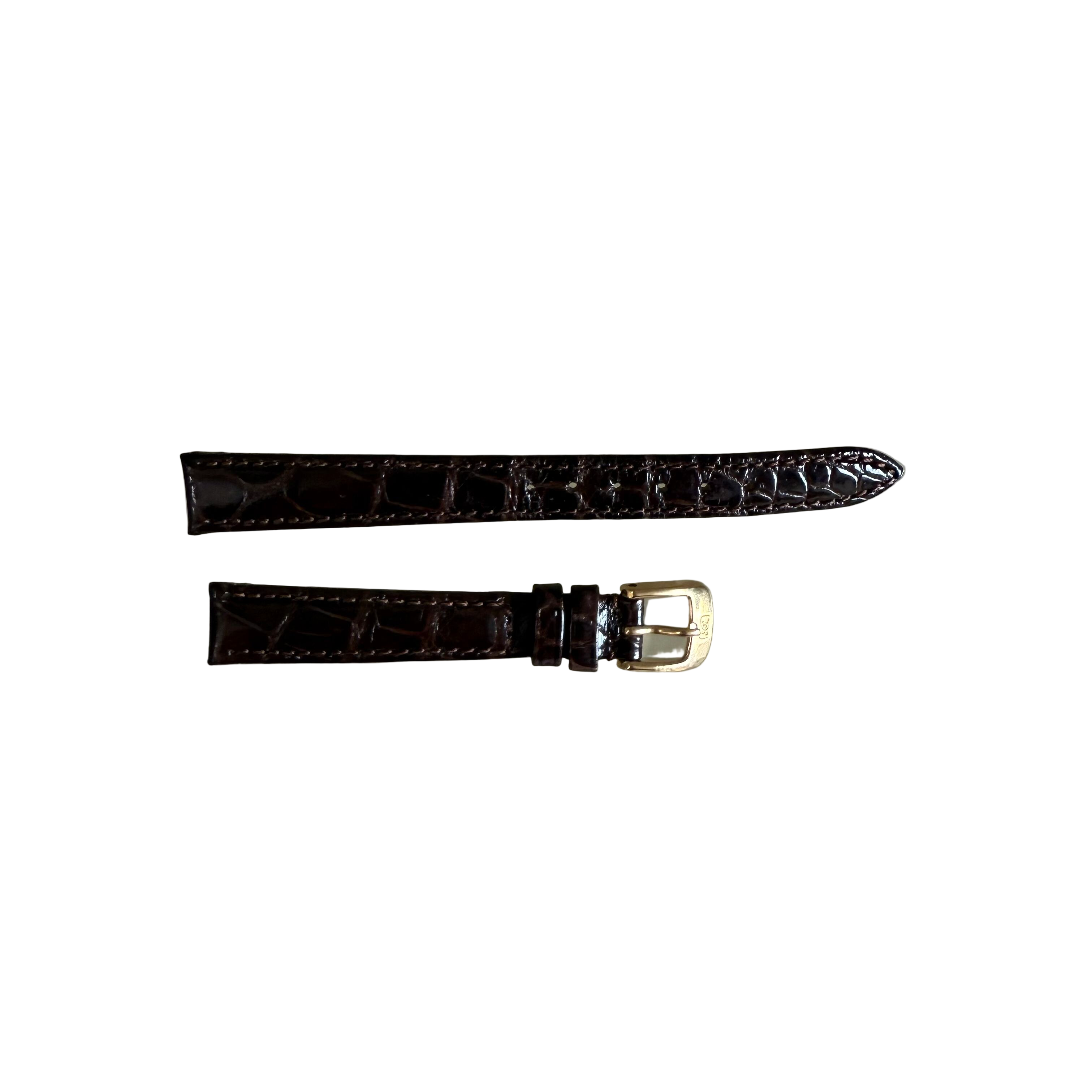 Genuine Alligator Brown Watch Strap Band 12mm Padded & Stitched w Buckle