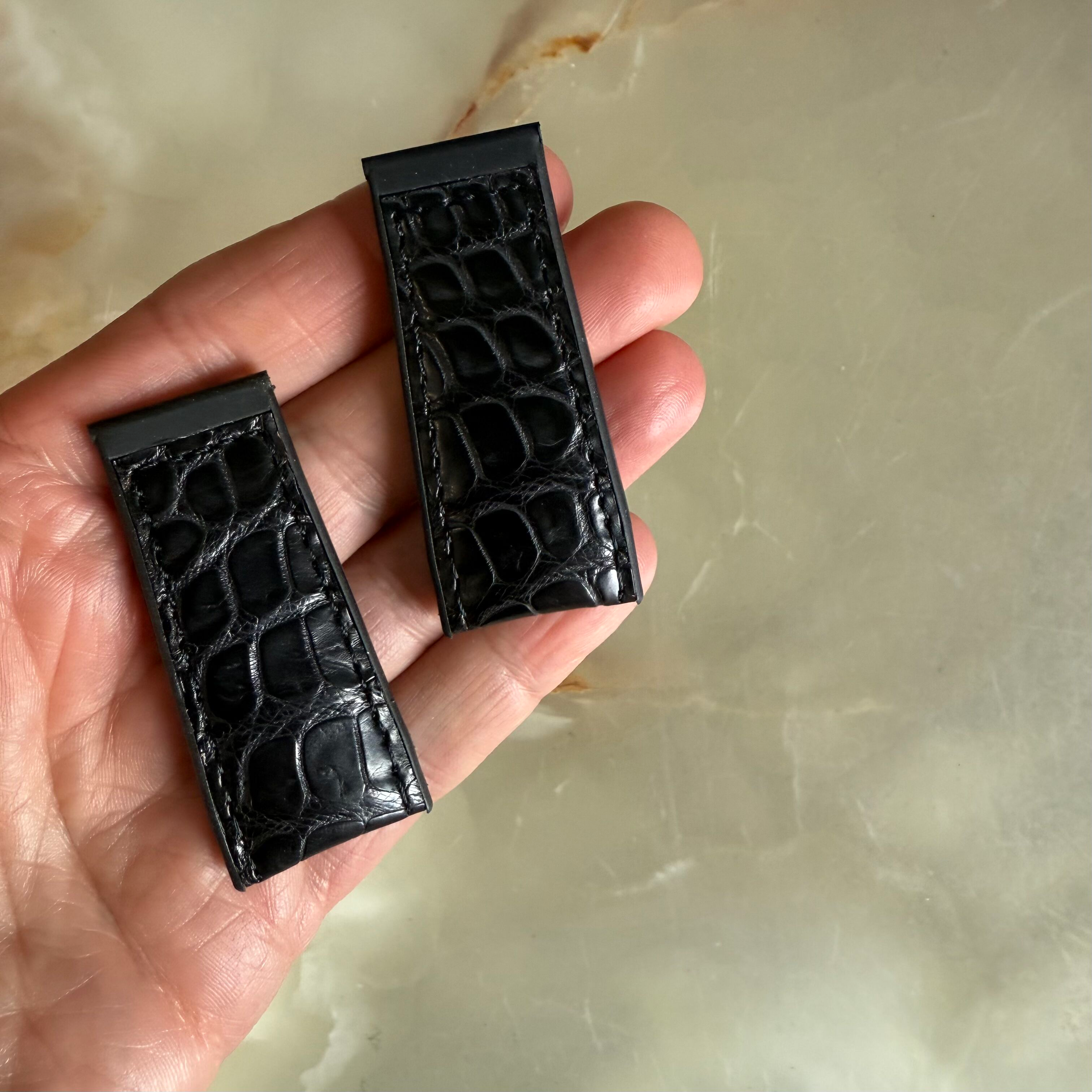 Authentic Corum Black Crocodile Watch Strap Band 23mm