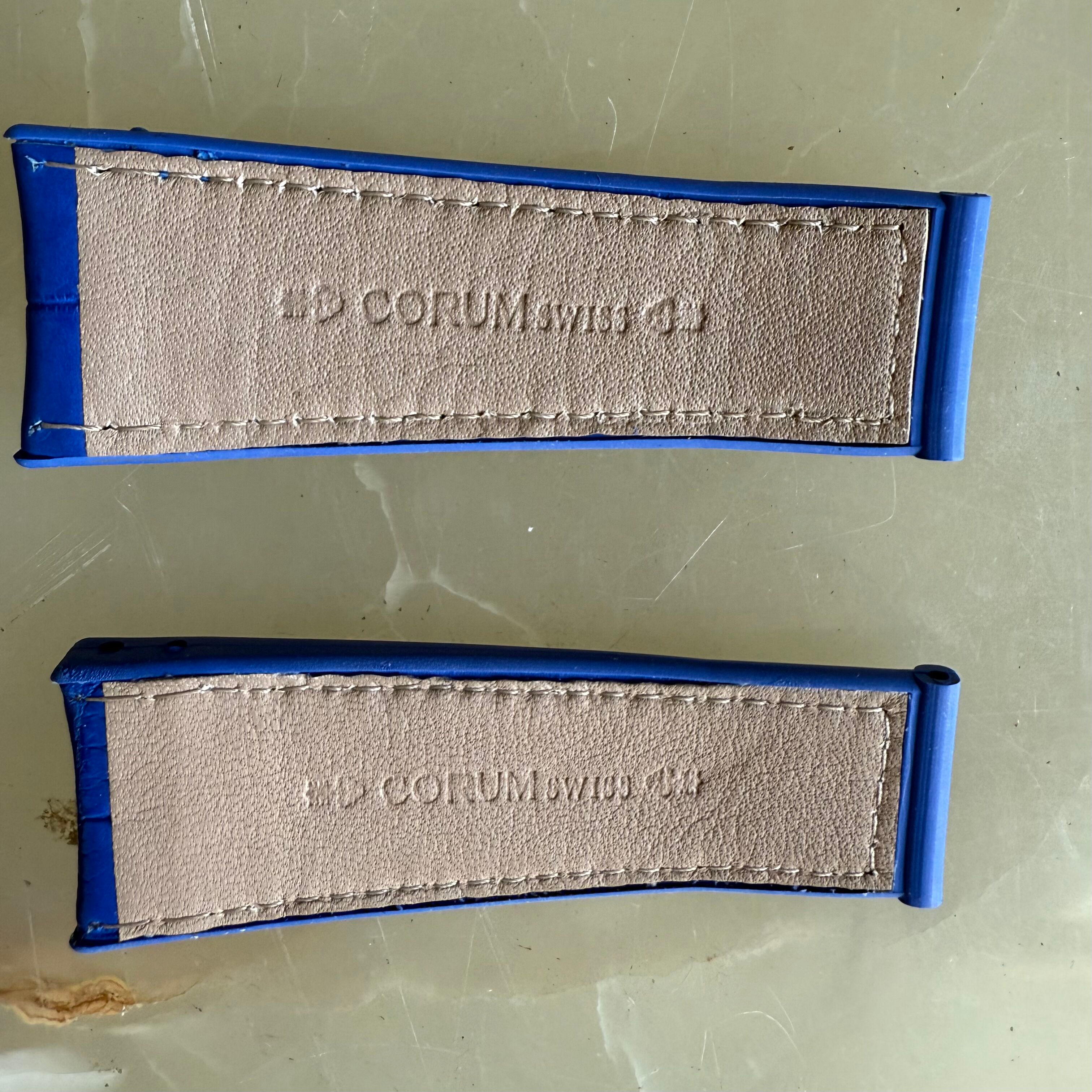 Authentic Corum Blue Crocodile Watch Strap Band 23mm