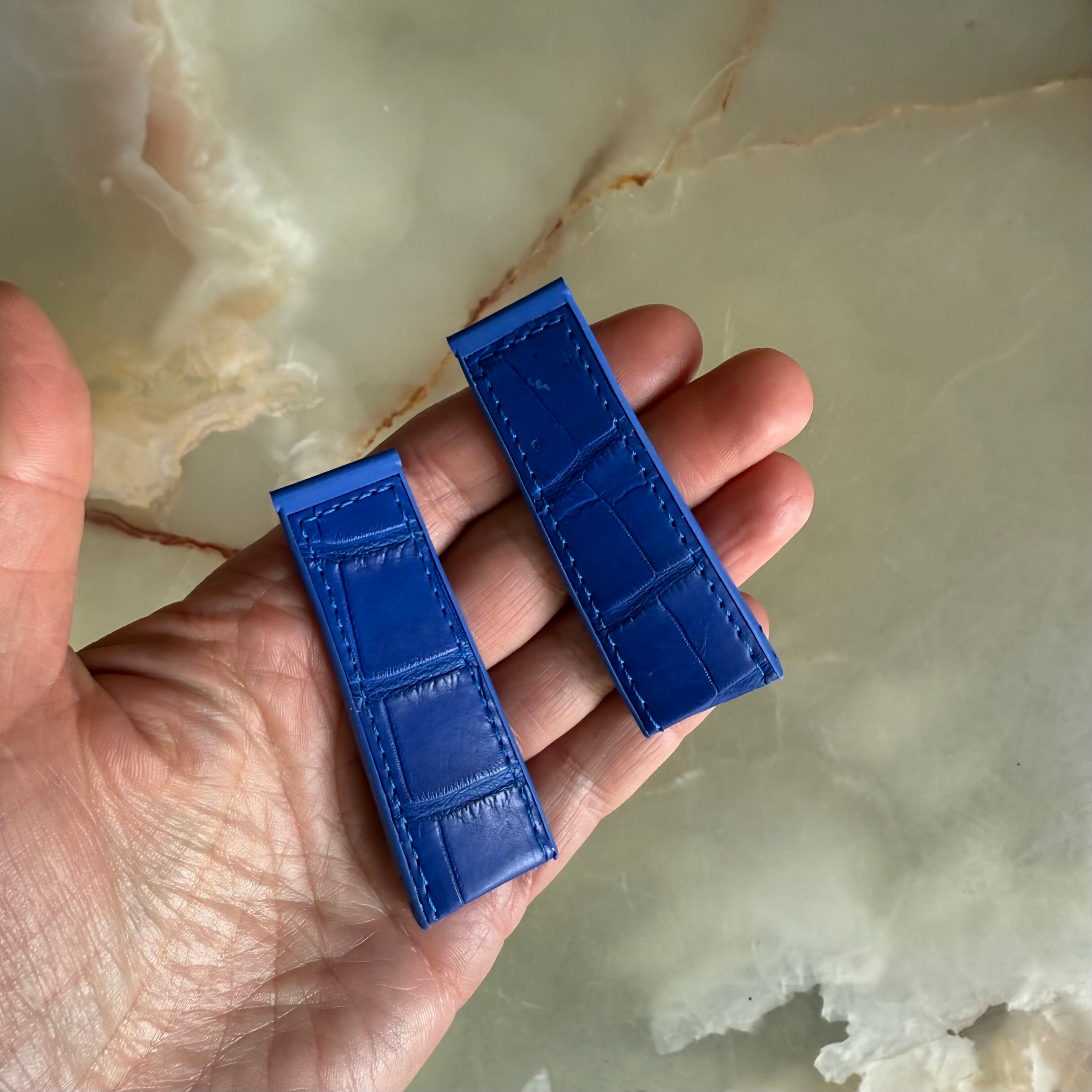 Authentic Corum Blue Crocodile Watch Strap Band 23mm
